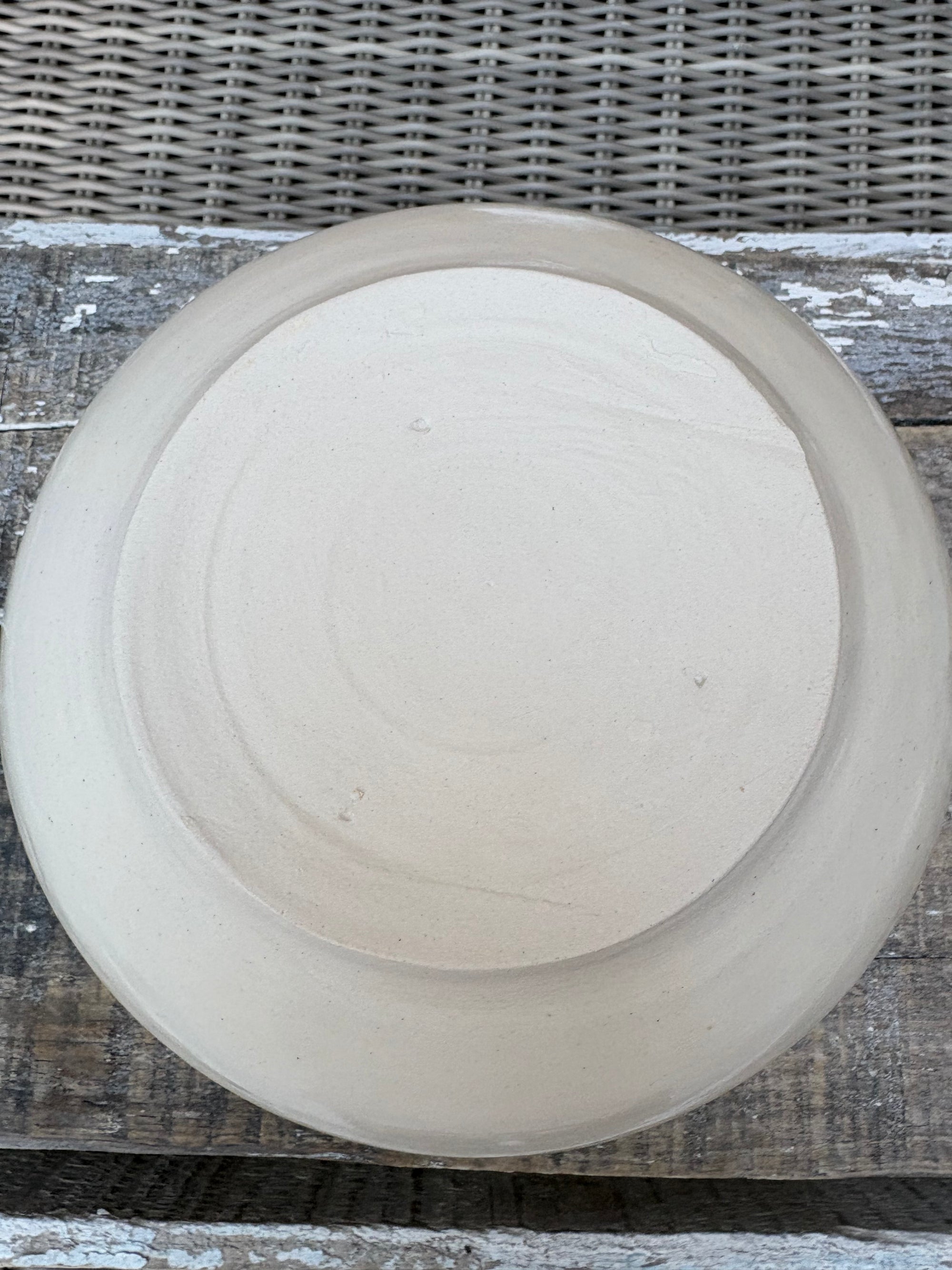 “eat, drink and fuck off by 9pm"  deep round salad/pasta bowl (lilac/pink, cream clay)