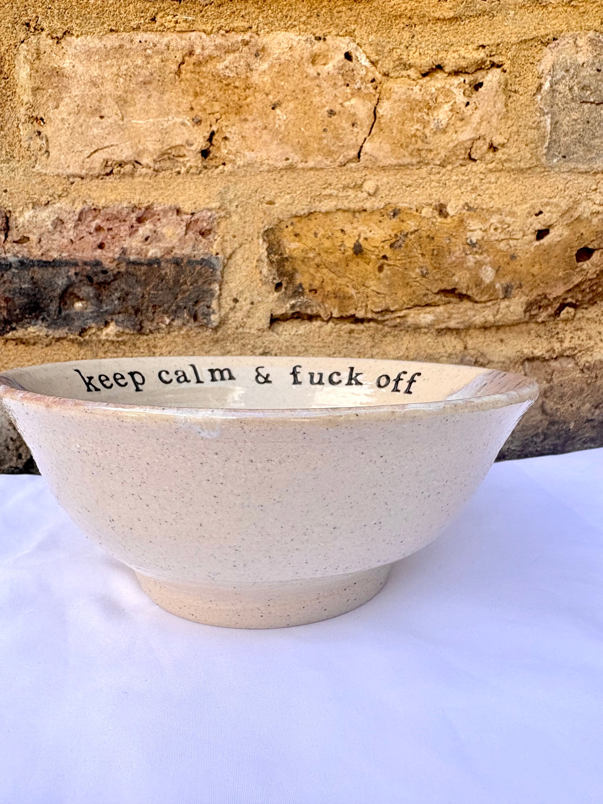 "keep calm and fuck off" bowl (Lilac Dream)