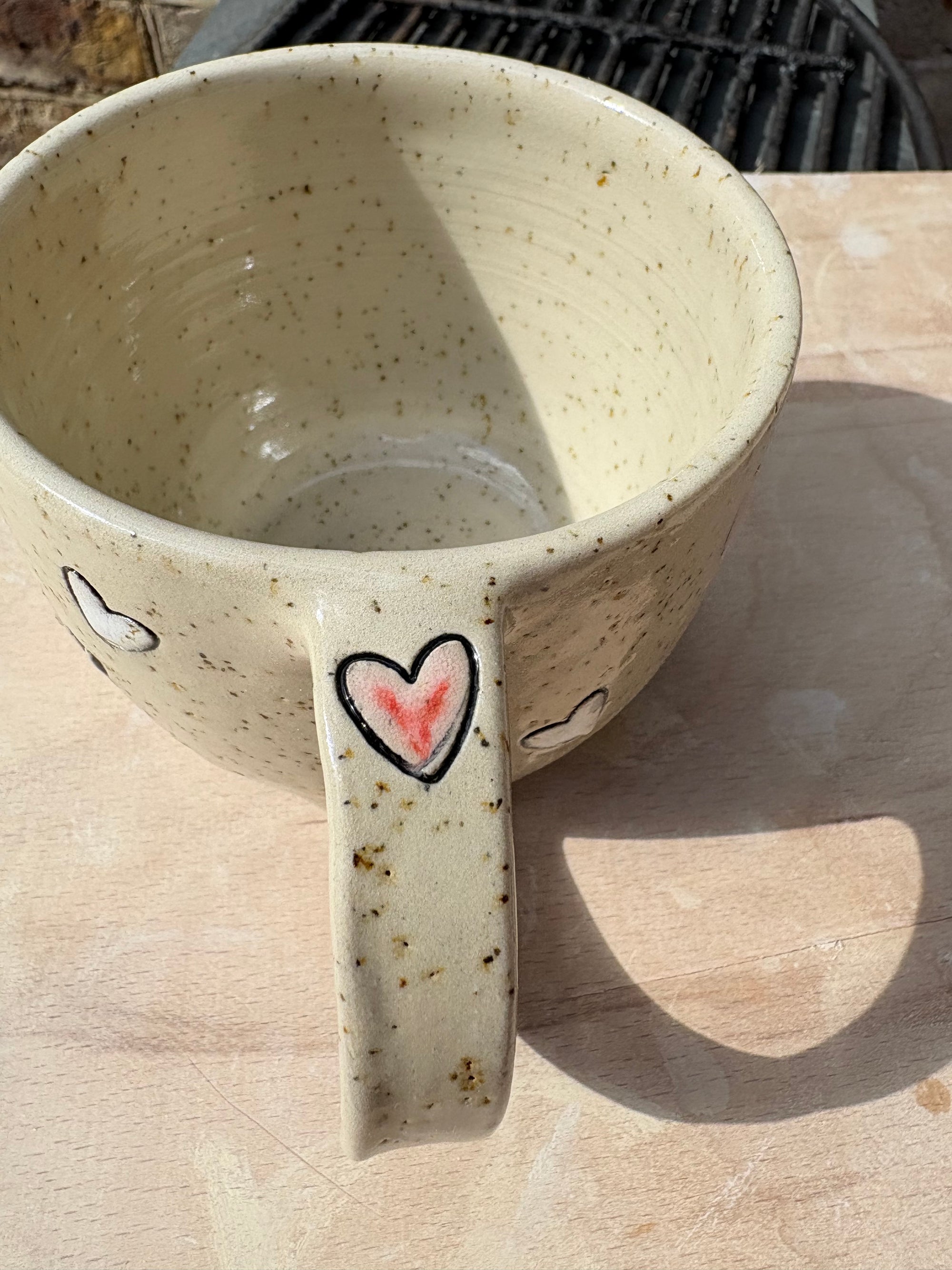 "fuck perfection" mug (pink/red hearts)