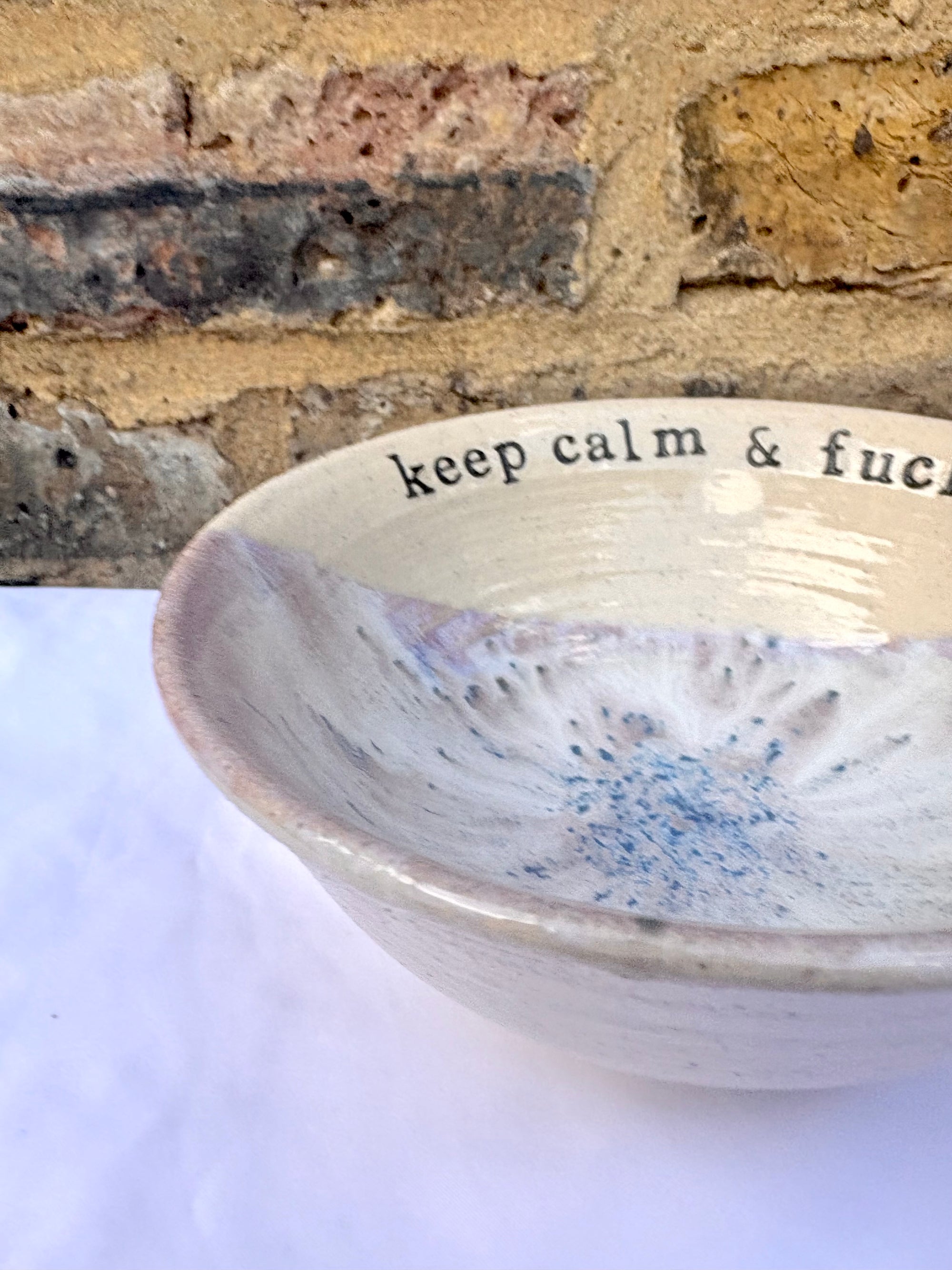 "keep calm and fuck off" bowl (Lilac Dream)