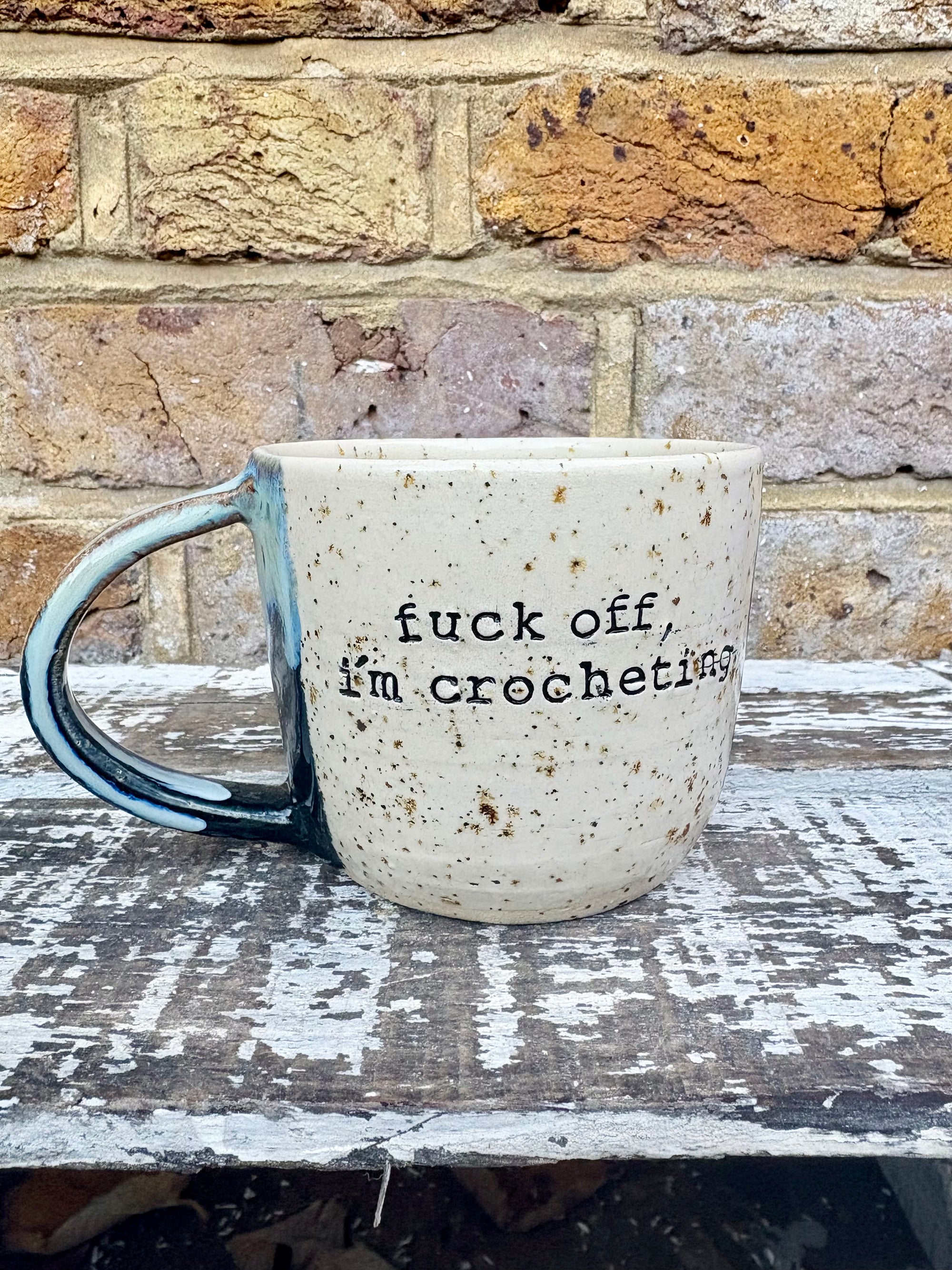 “Fuck off, i'm crocheting" mug