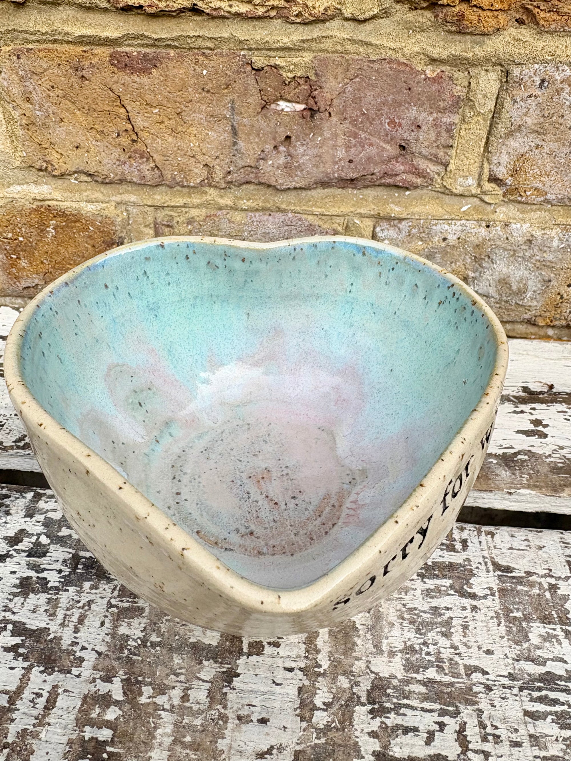 "I'm sorry for what I said when I was hungry" bowl (Pink Skies)