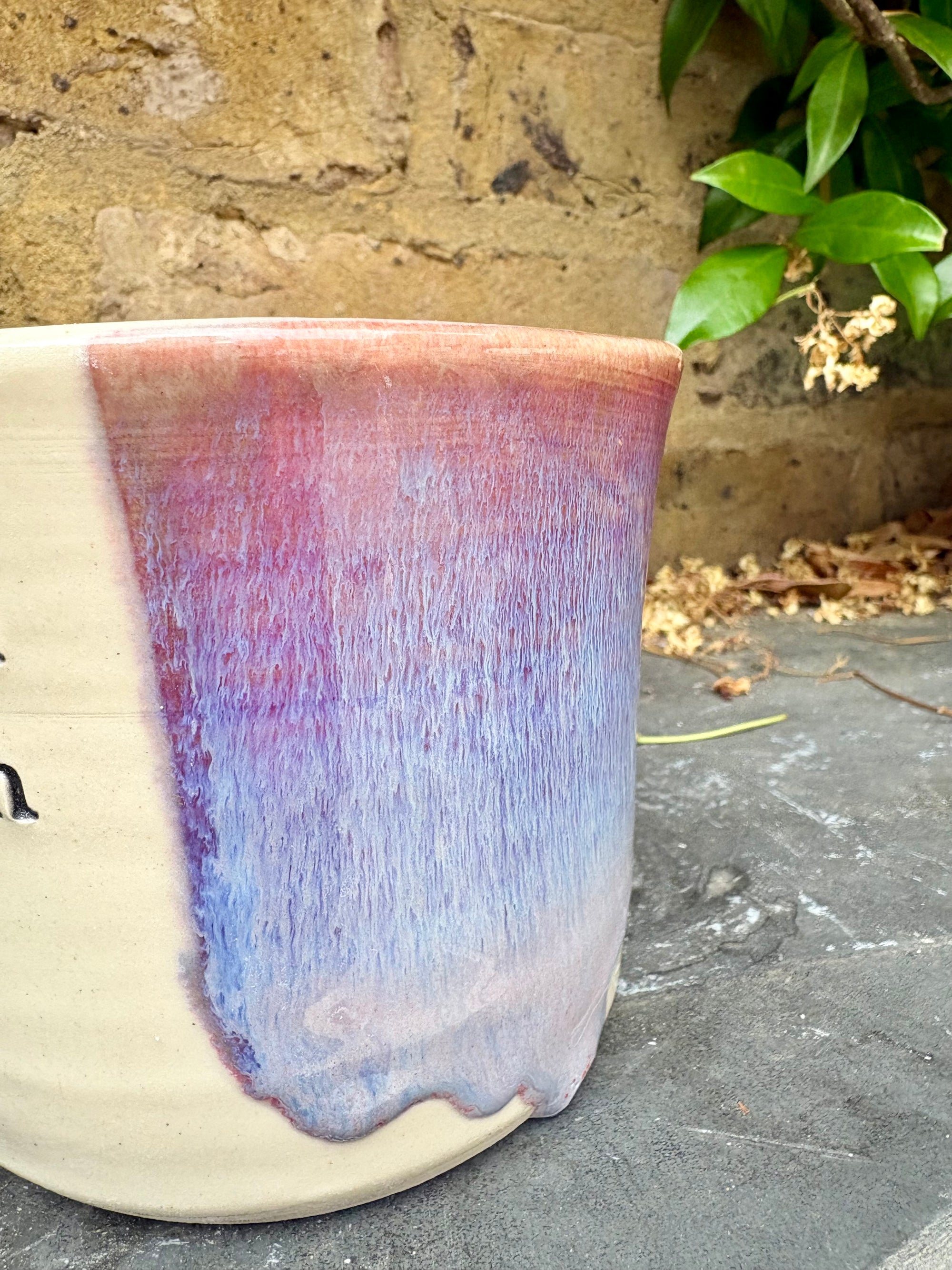 "random kitchen shit" utensil holder (lilac/ purple/ white clay)