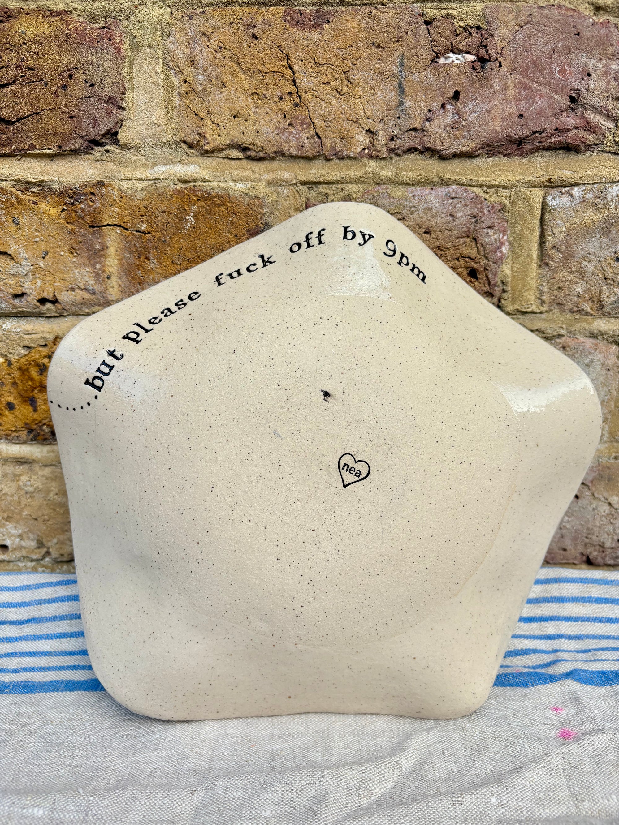 "good food, fine wine, great company..." serving dish