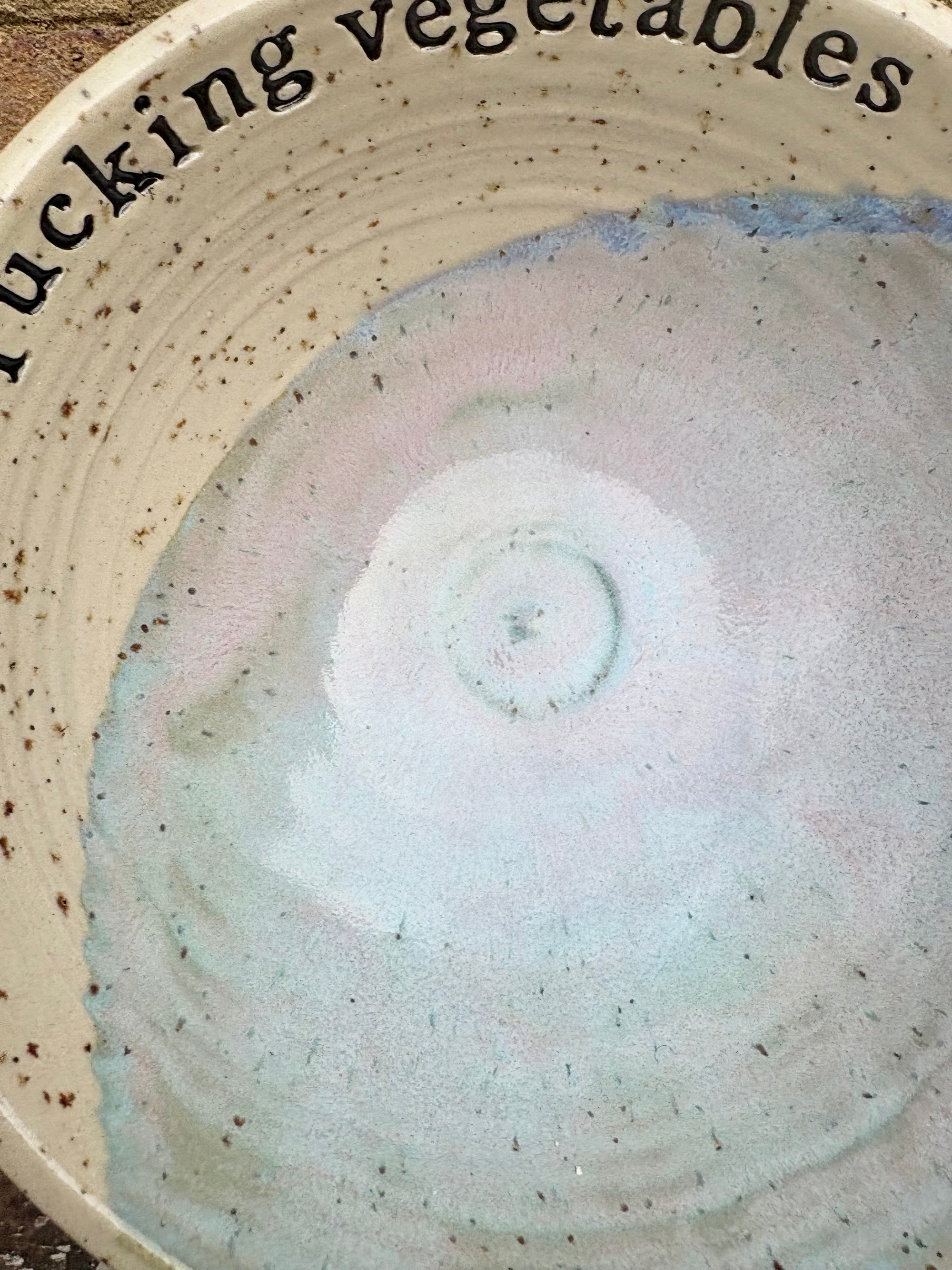 “eat your fucking vegetables" serving dish