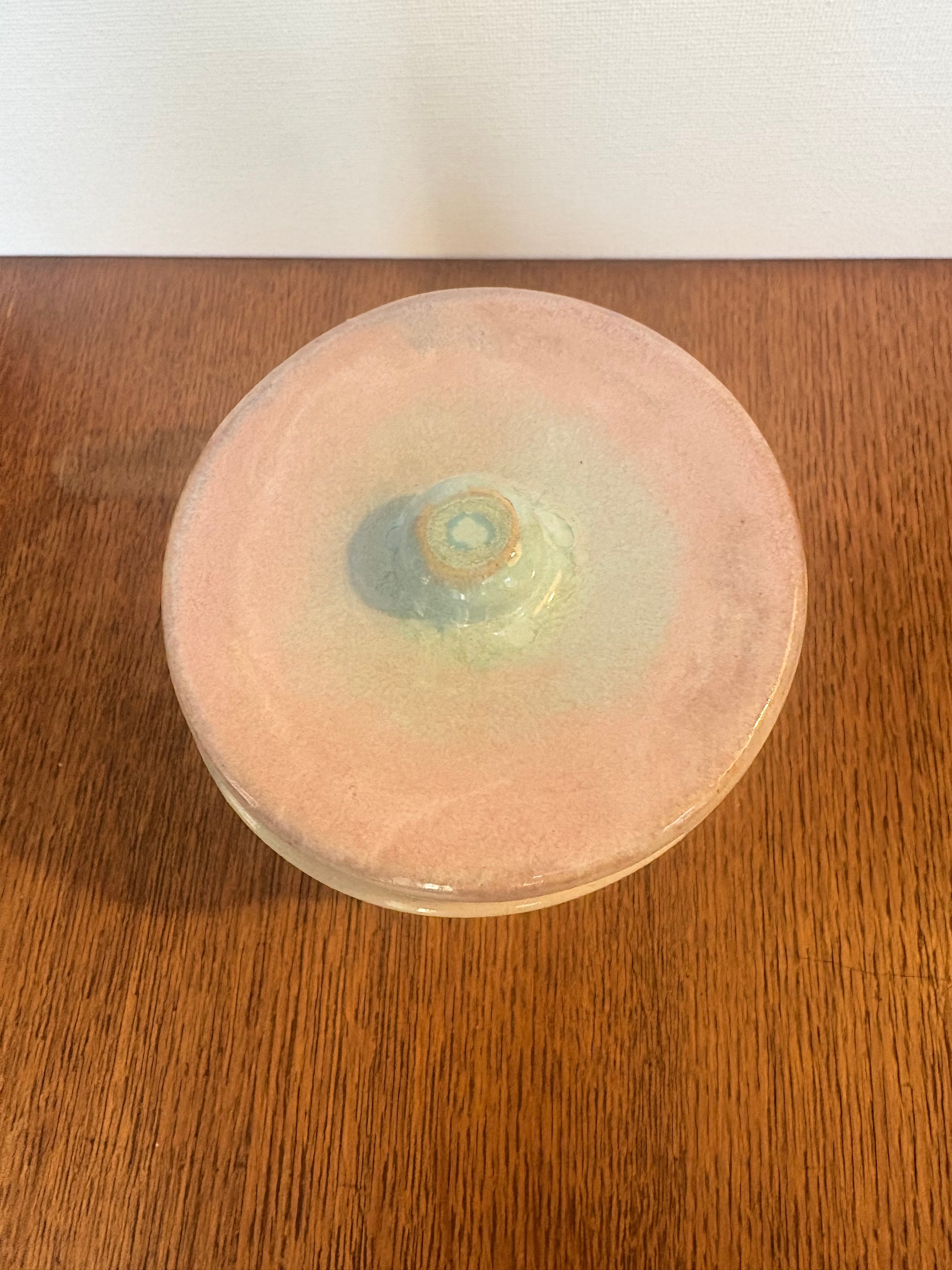 "random shit" lidded pot (oyster pink)