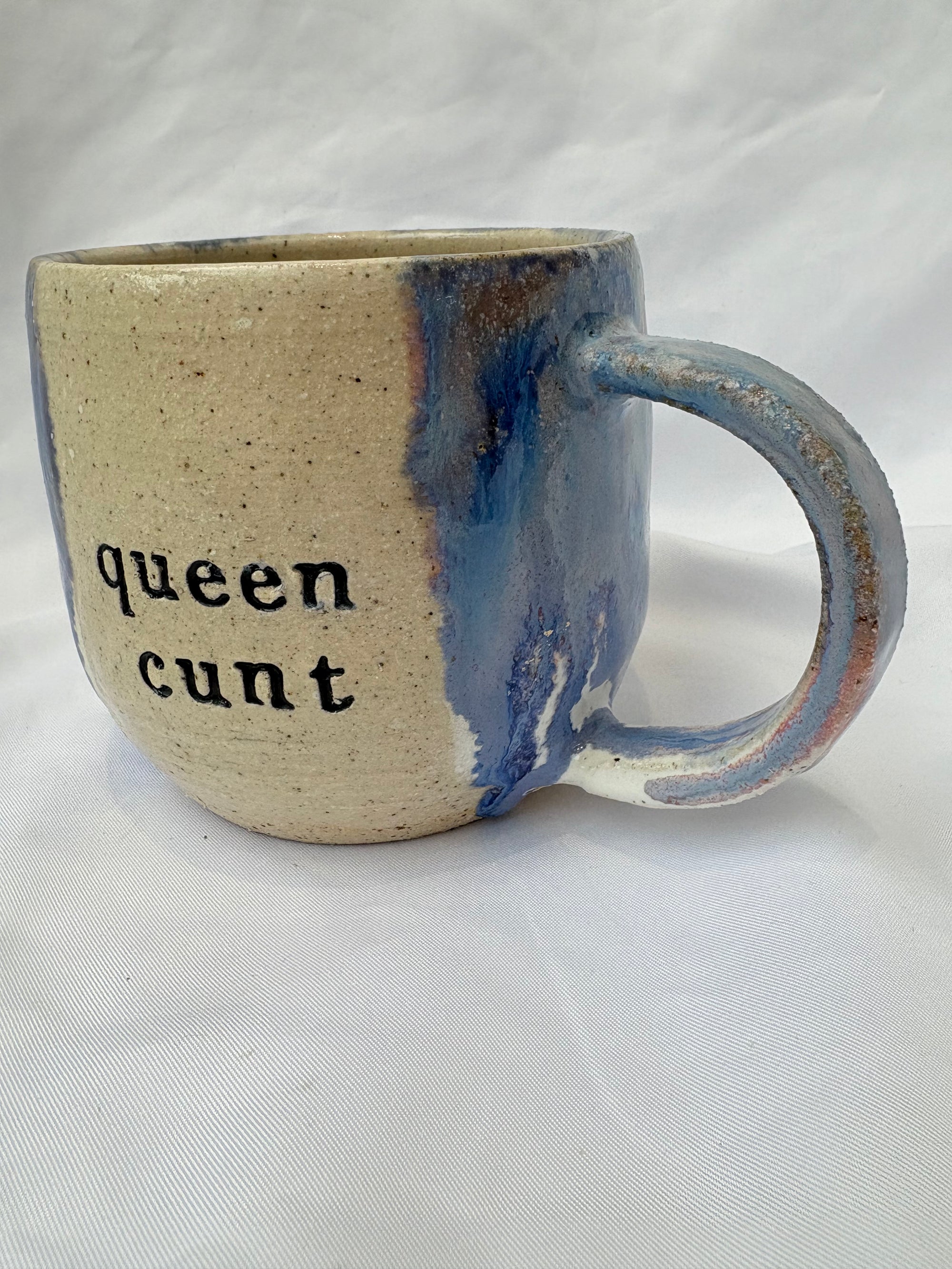 Queen Cunt mug (Blue and White glaze)