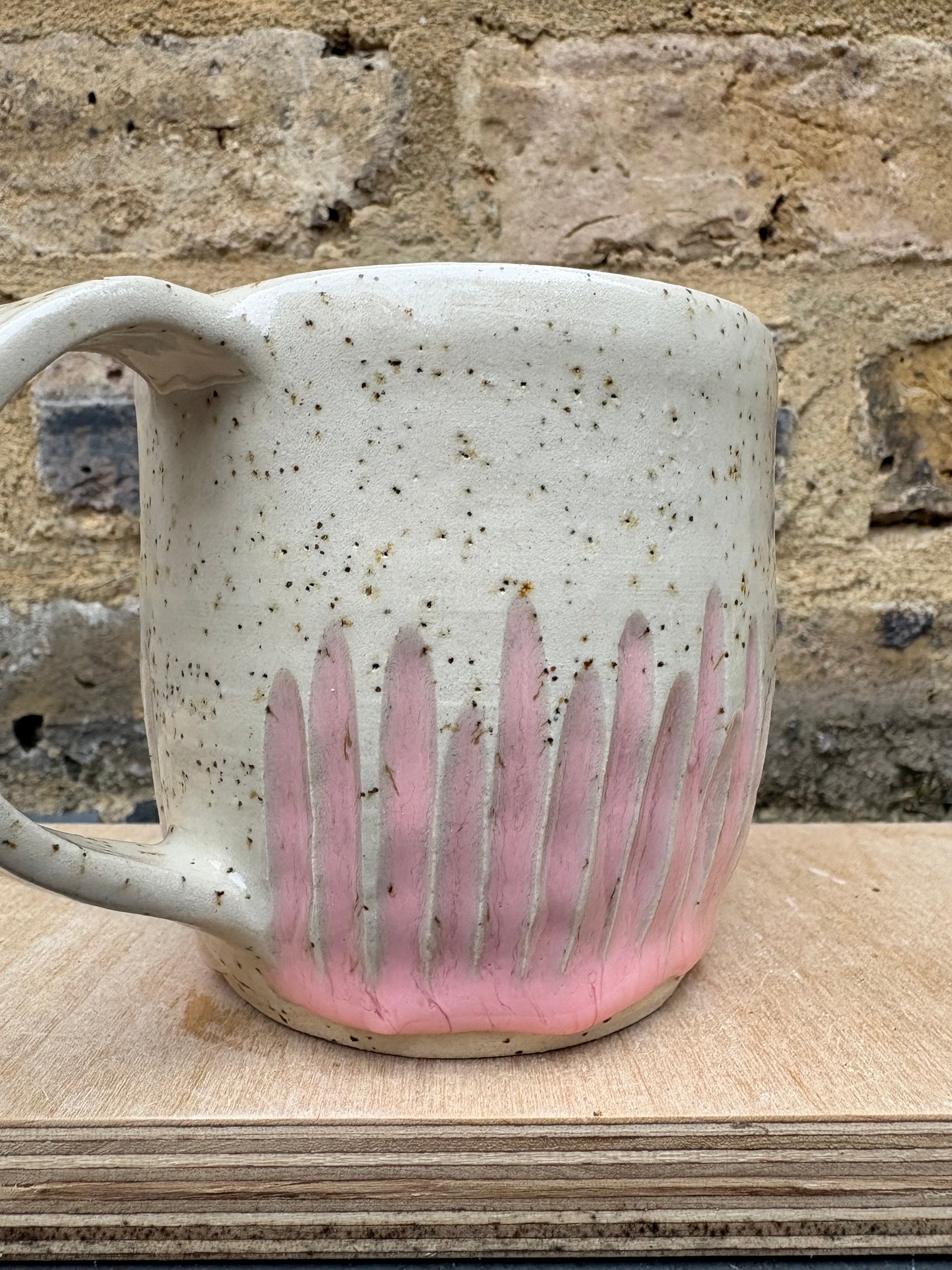 “fuck perfection" mug (pale pink grooves)