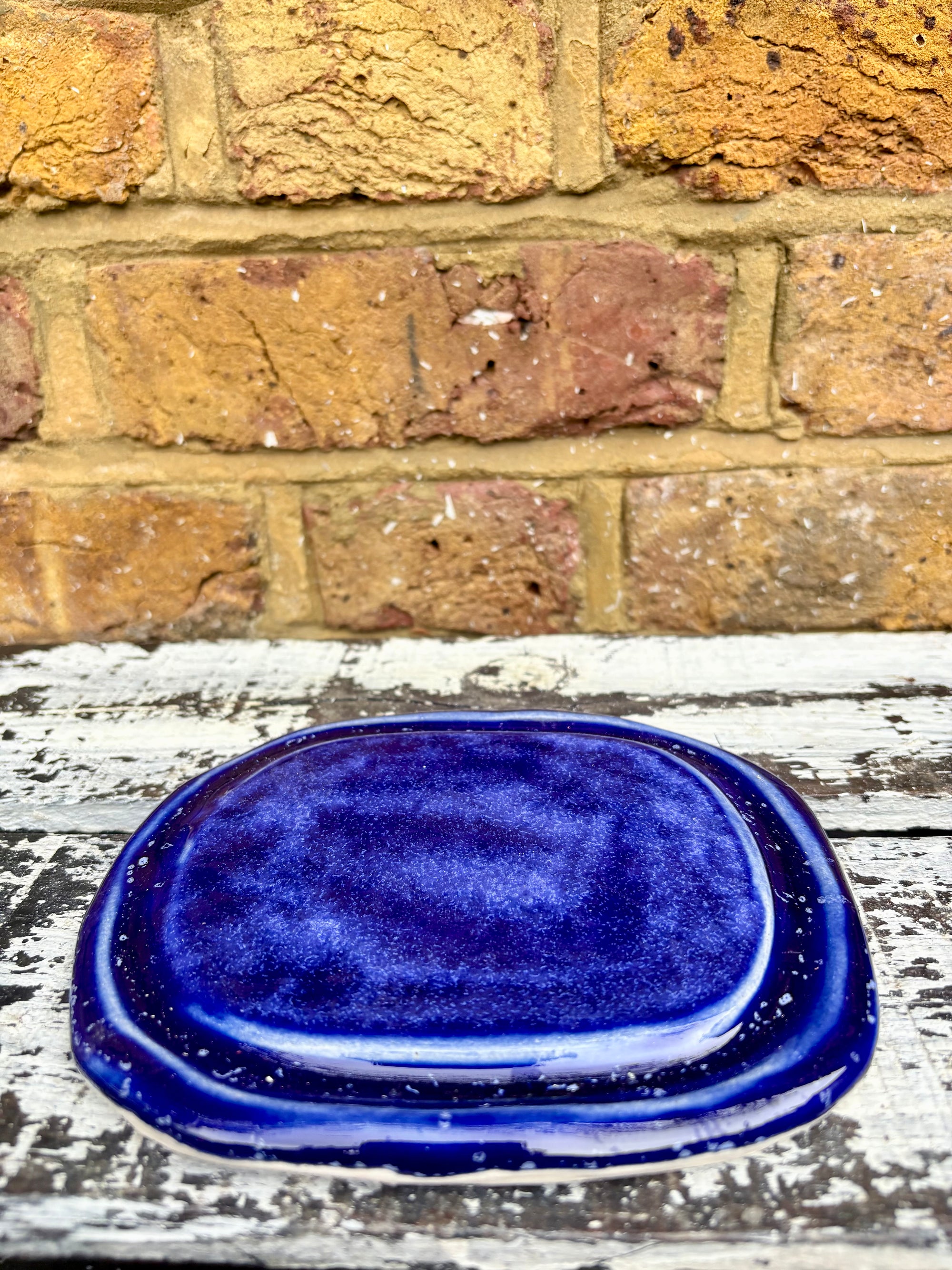 Butter Dish (butter slut, speckle blue/blue)