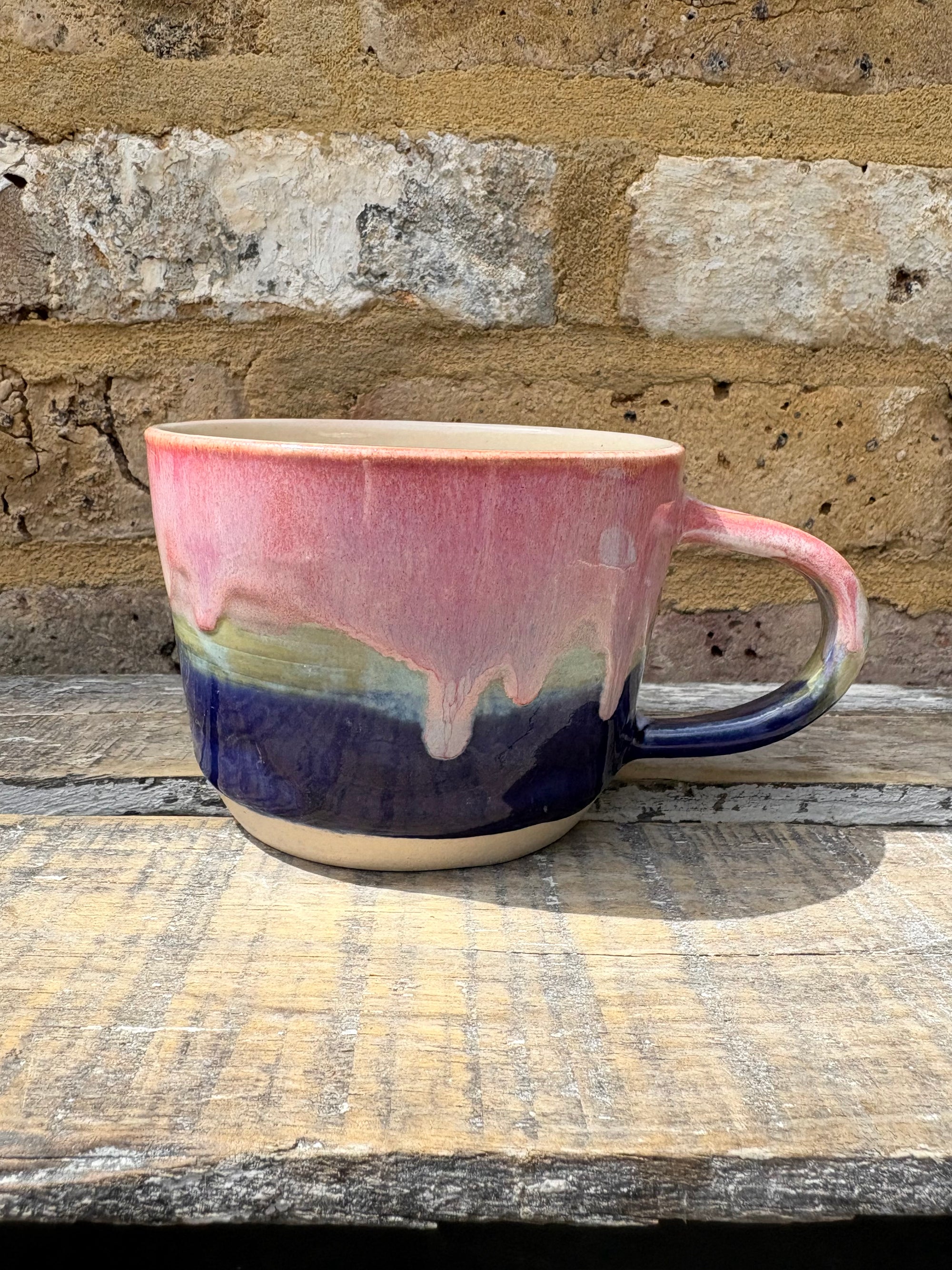 “what a fucked up time to be alive" mug (pink night sky)