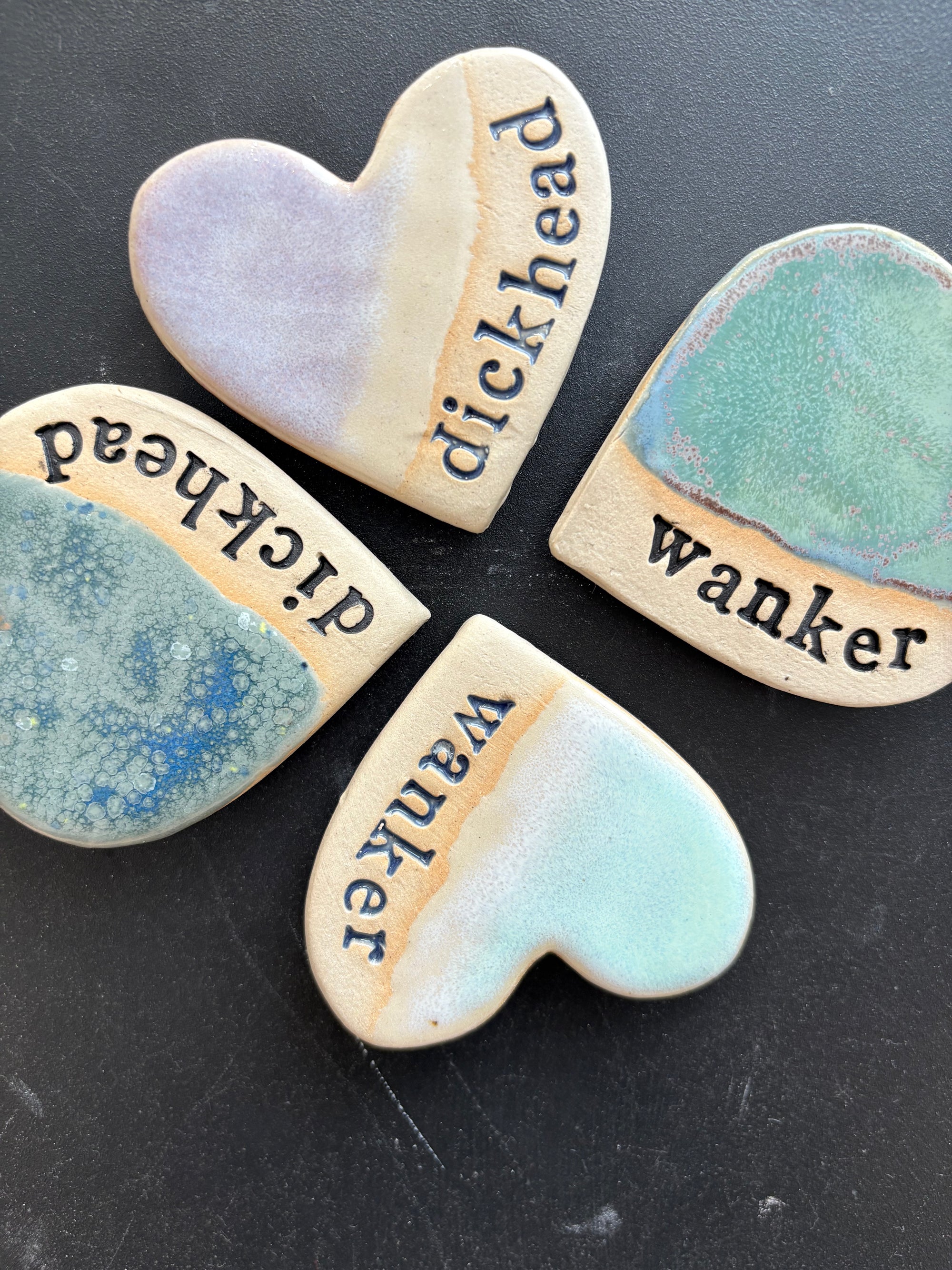 Sweary Magnet Set (4 large heart shaped magnets)