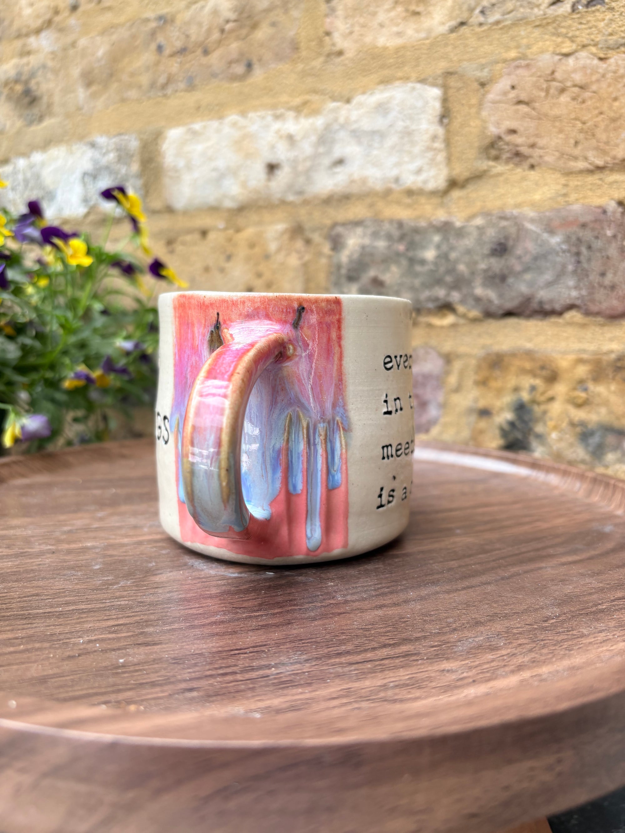 "I 🩷 meetings” "everyone in this meeting is a cunt" mug (pinks, medium)