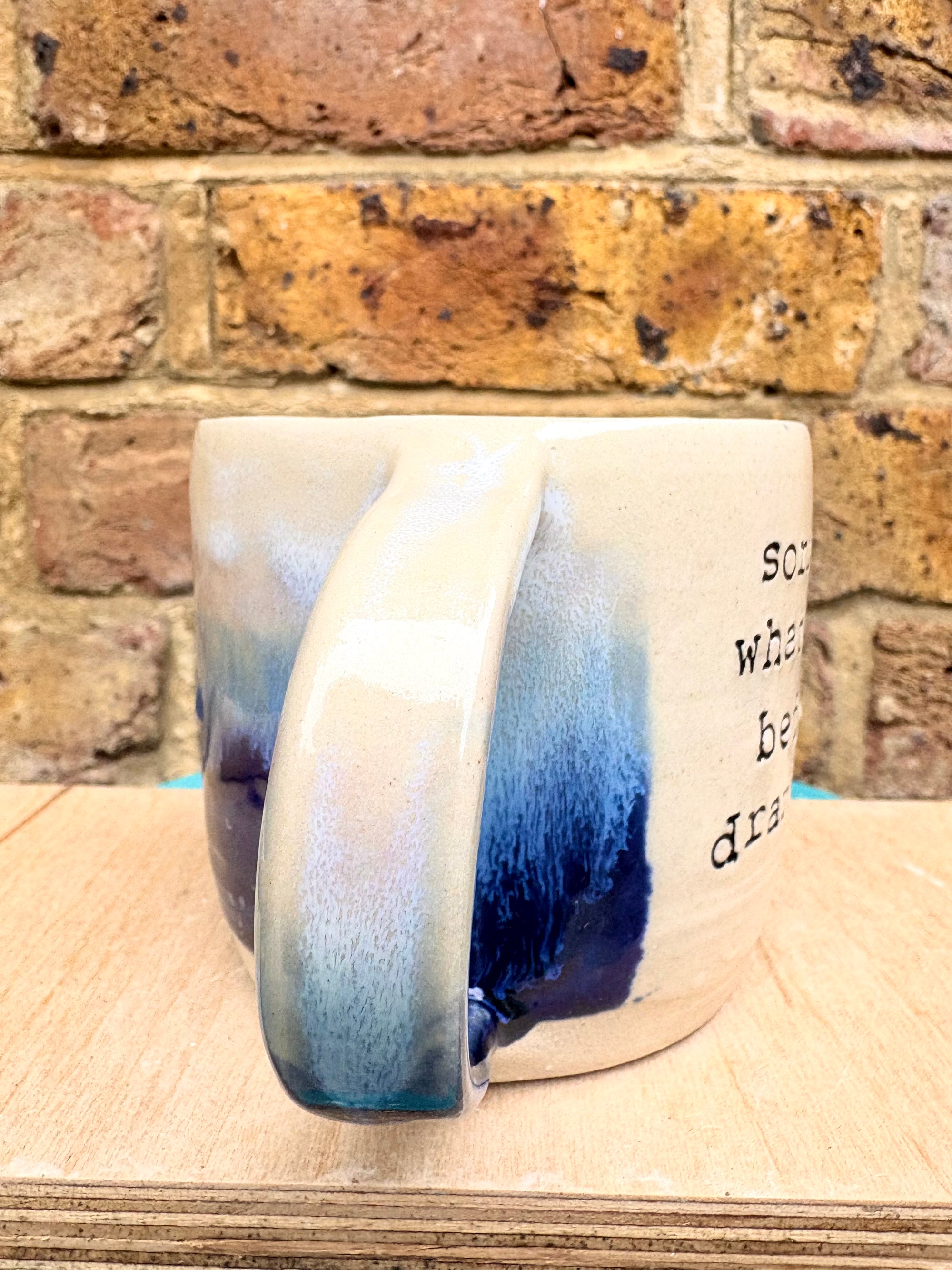 “sorry for what i said before I drank this” mug (blue night sky)