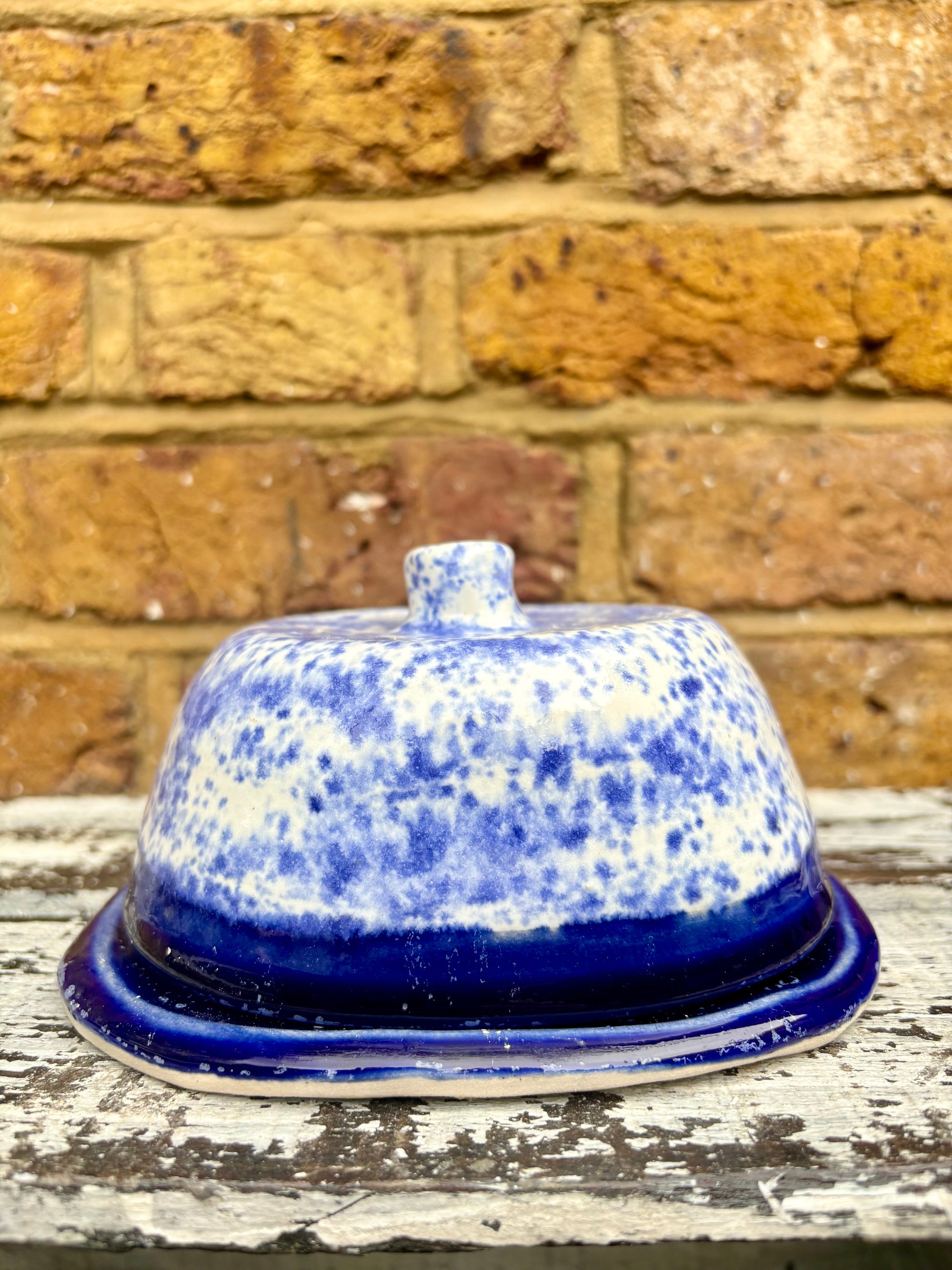 Butter Dish (butter slut, speckle blue/blue)