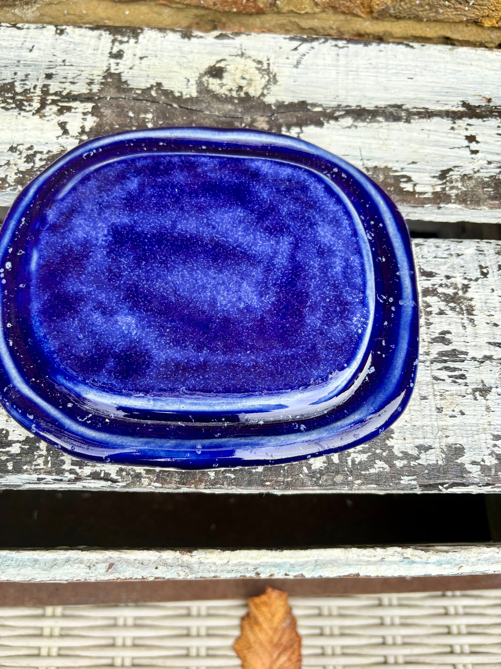 Butter Dish (butter slut, speckle blue/blue)