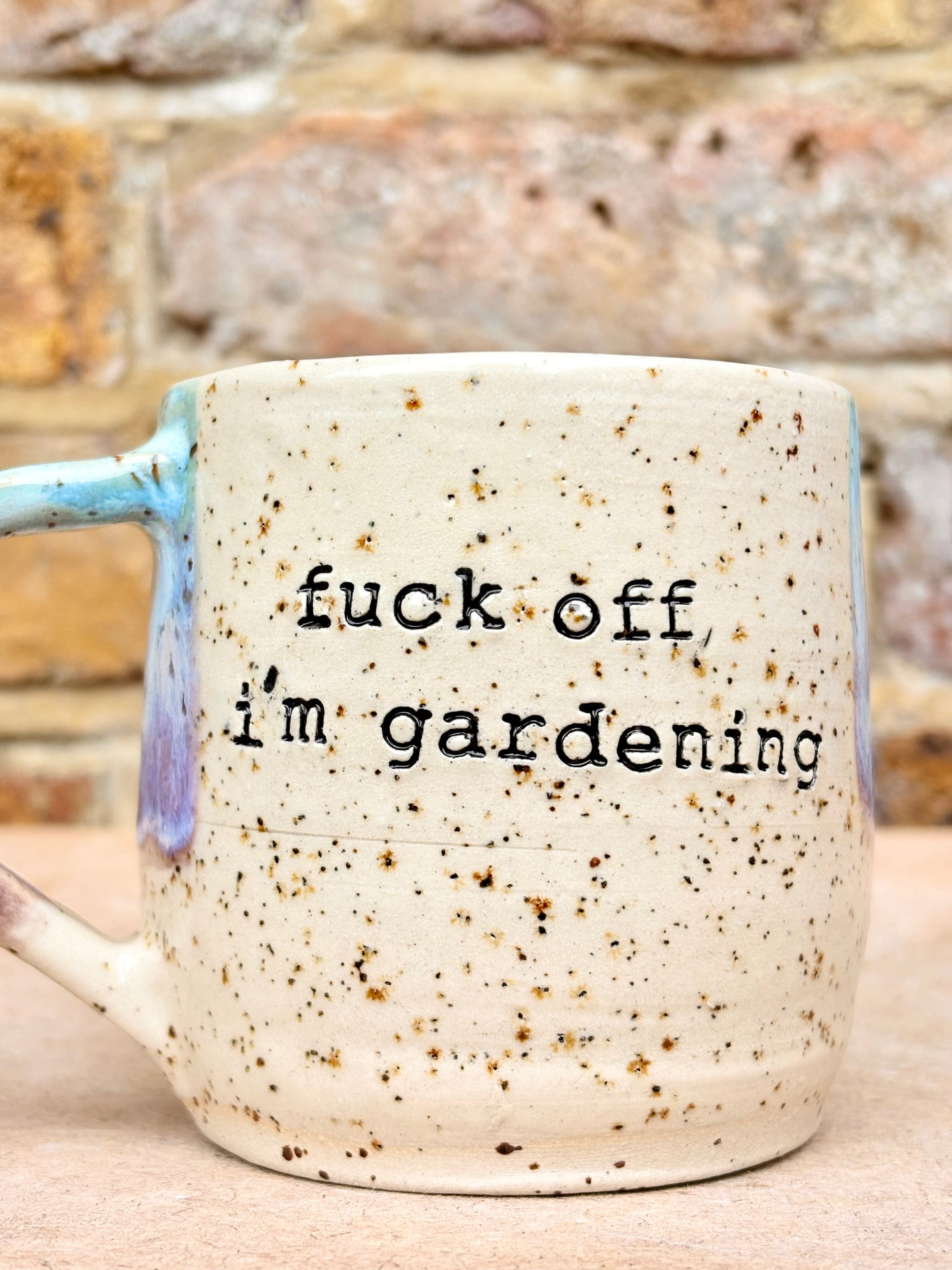 “Fuck off, i'm gardening" mug (pink night sky)