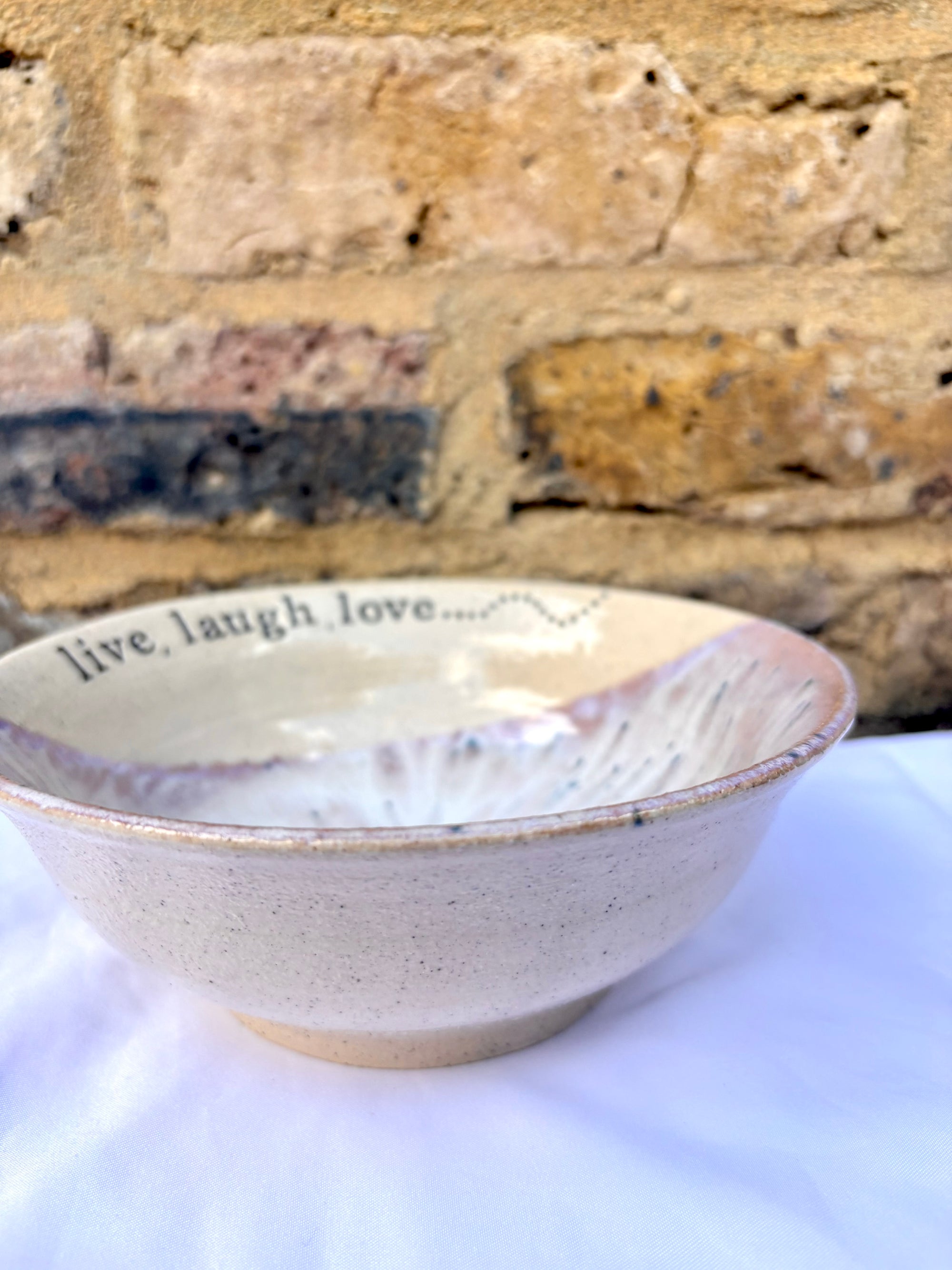 "live, laugh, love...or despair and die alone" bowl (Lilac Dream)