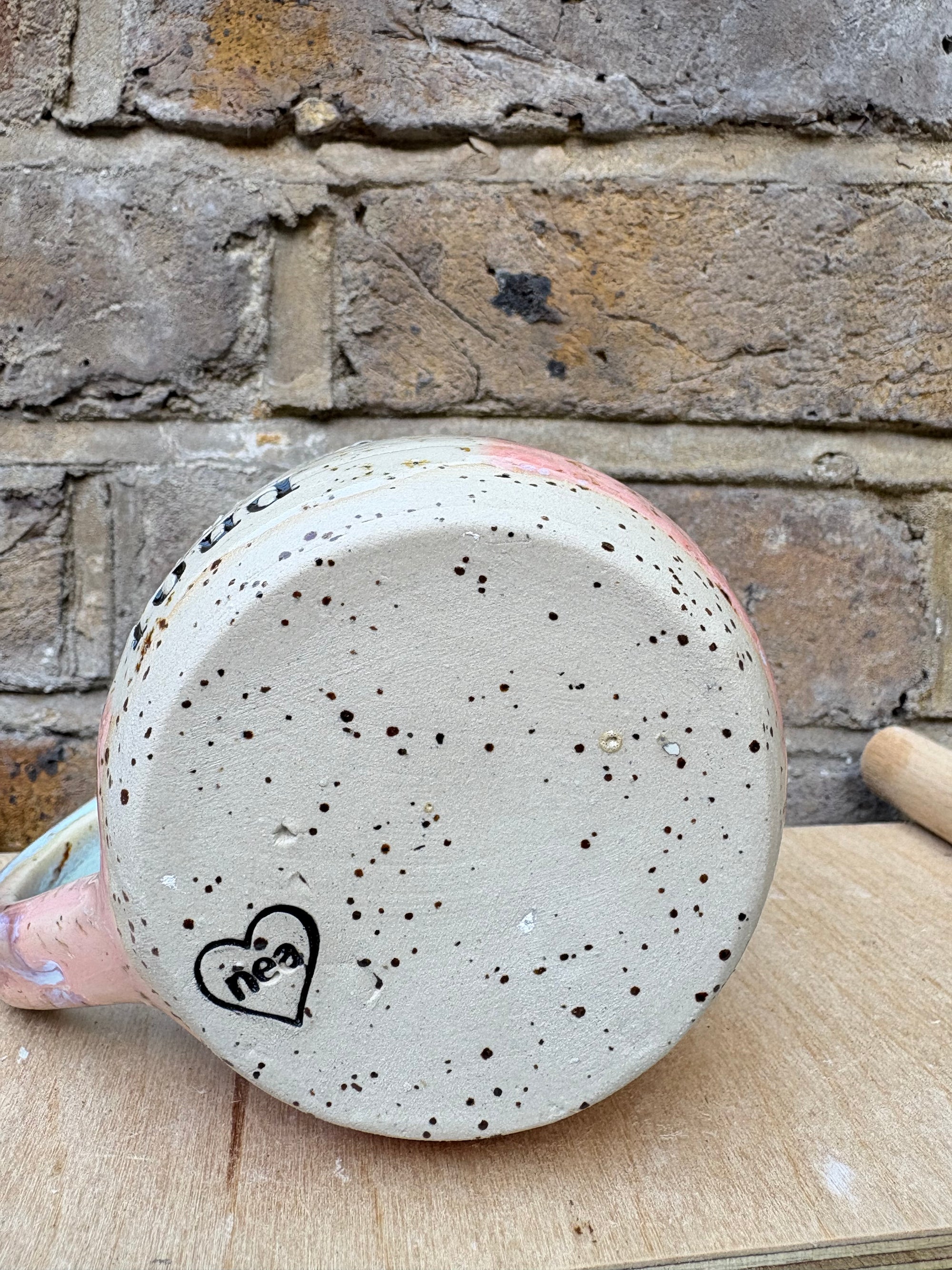 "shhh...you're being too loud" mug (pink/lilac)