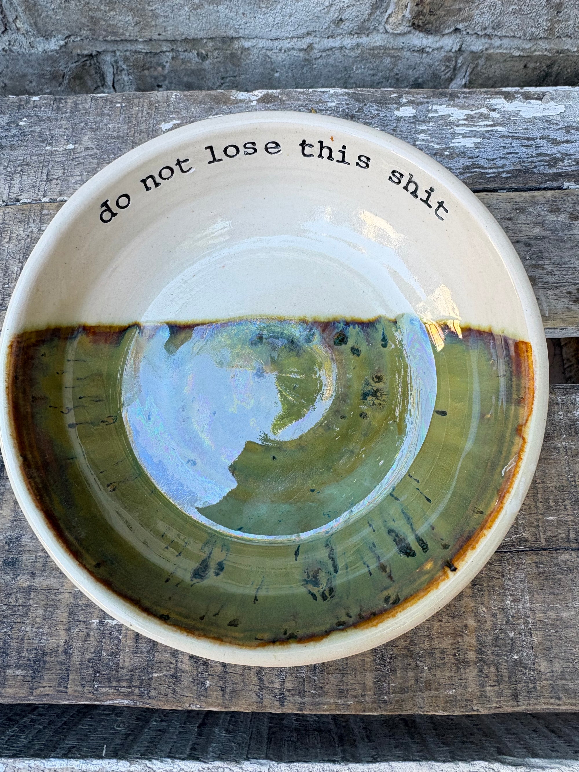 "Do not lose this shit" trinket dish (antique green)