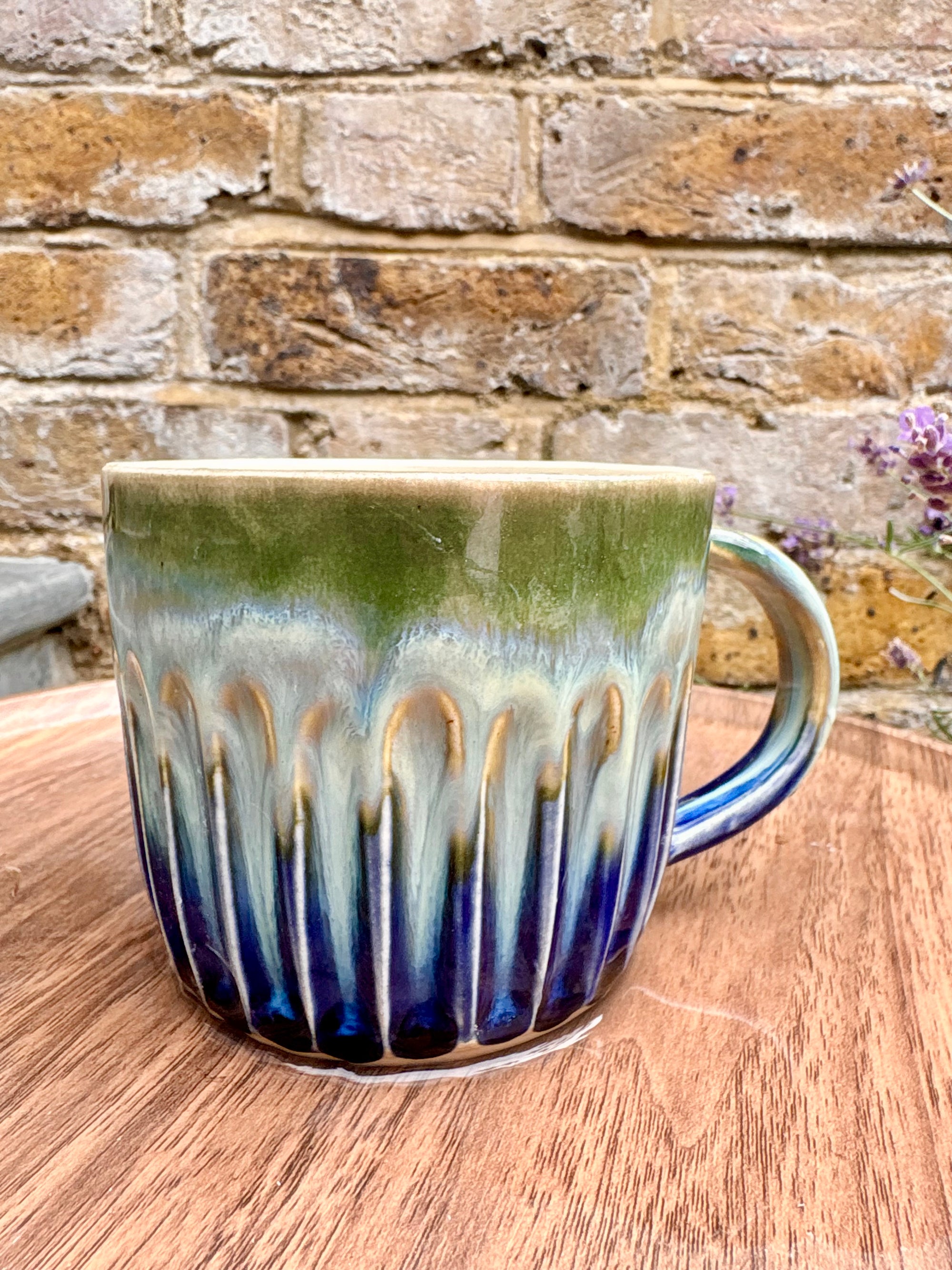 "menopausal and fresh out of fucks" mug (green/blue/ seconds)