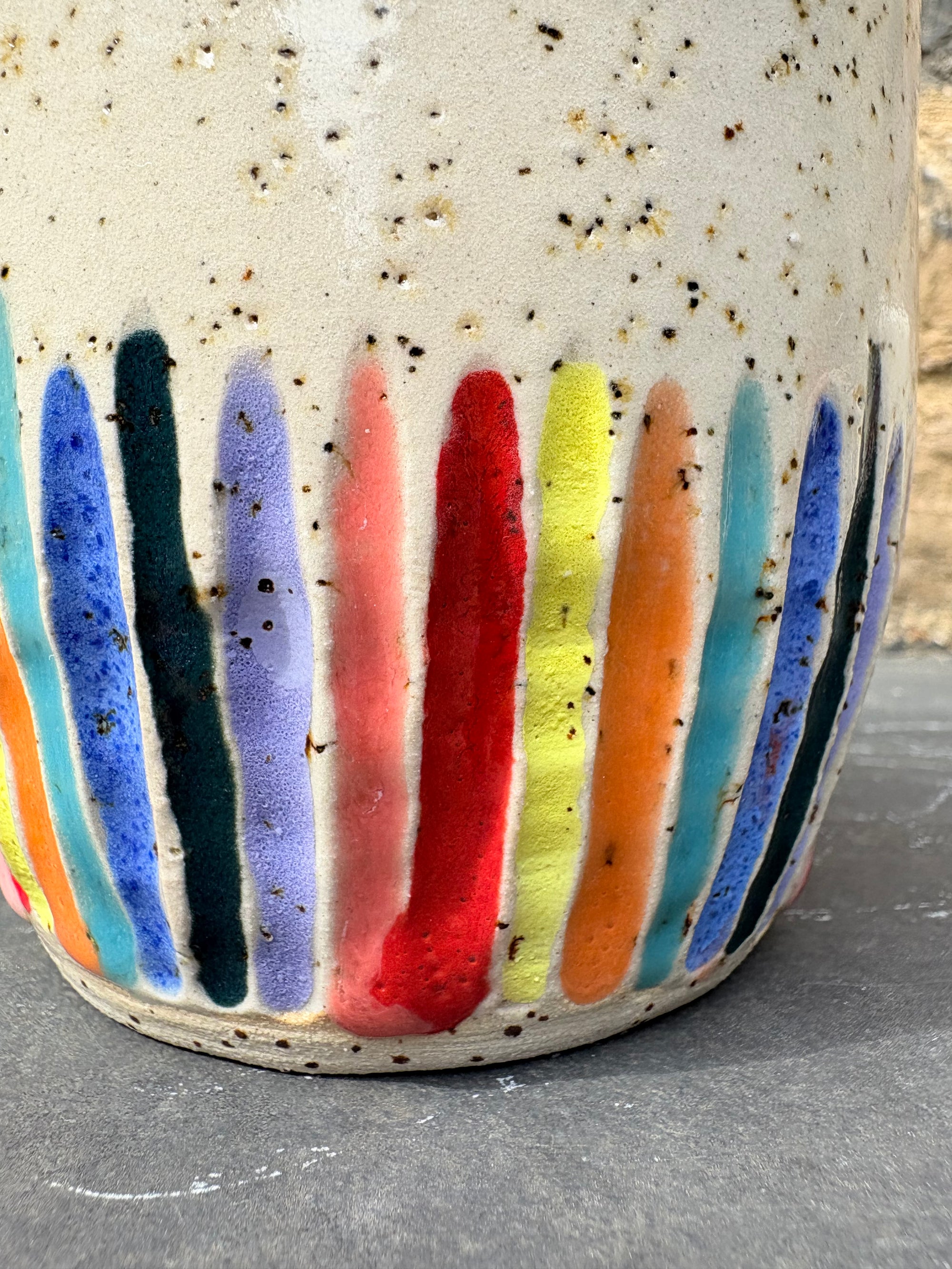 "fuck perfection" mug (rainbow stripes)