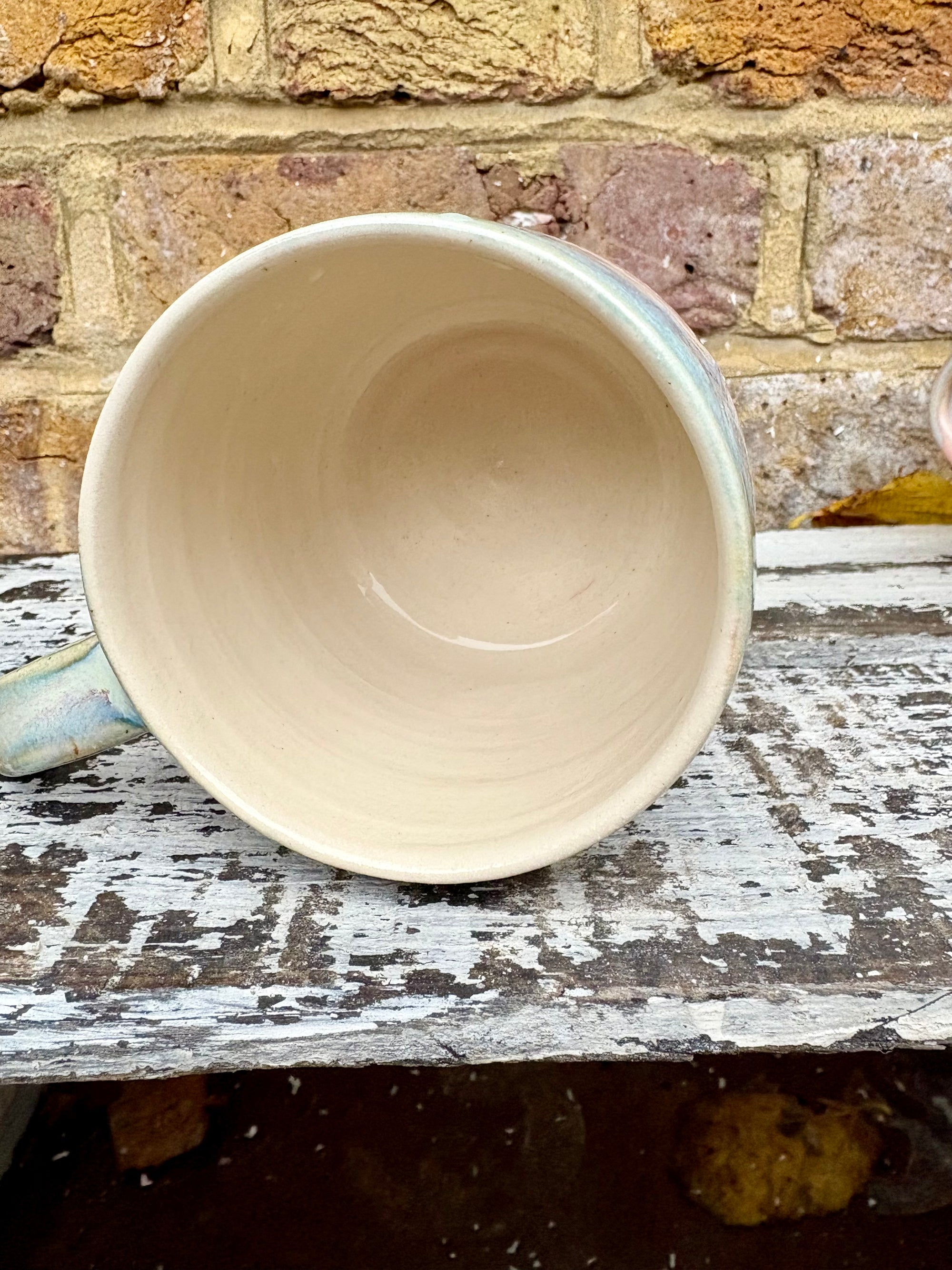 Small Talk Survivor mug (pinks and blue)