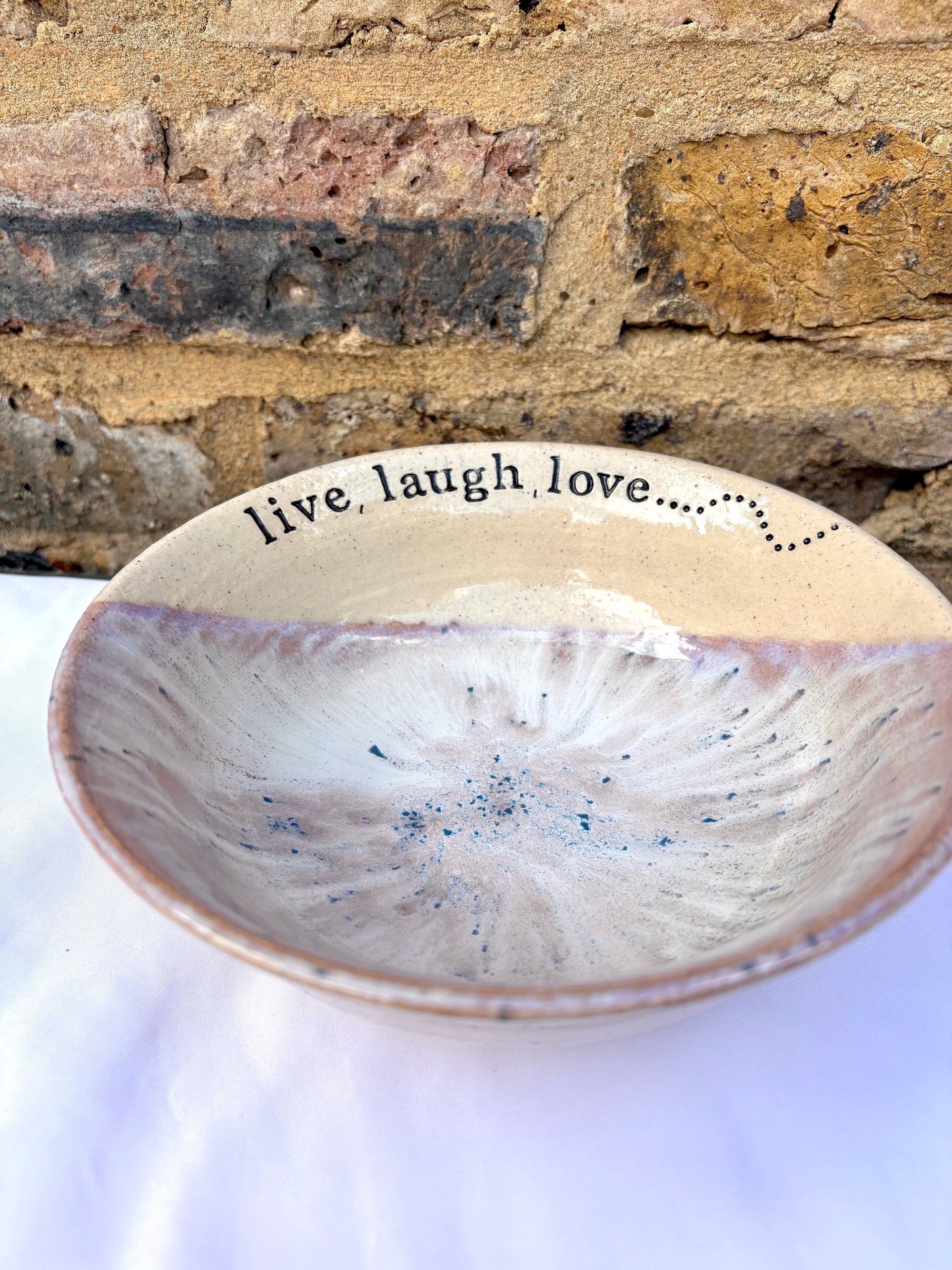"live, laugh, love...or despair and die alone" bowl (Lilac Dream)