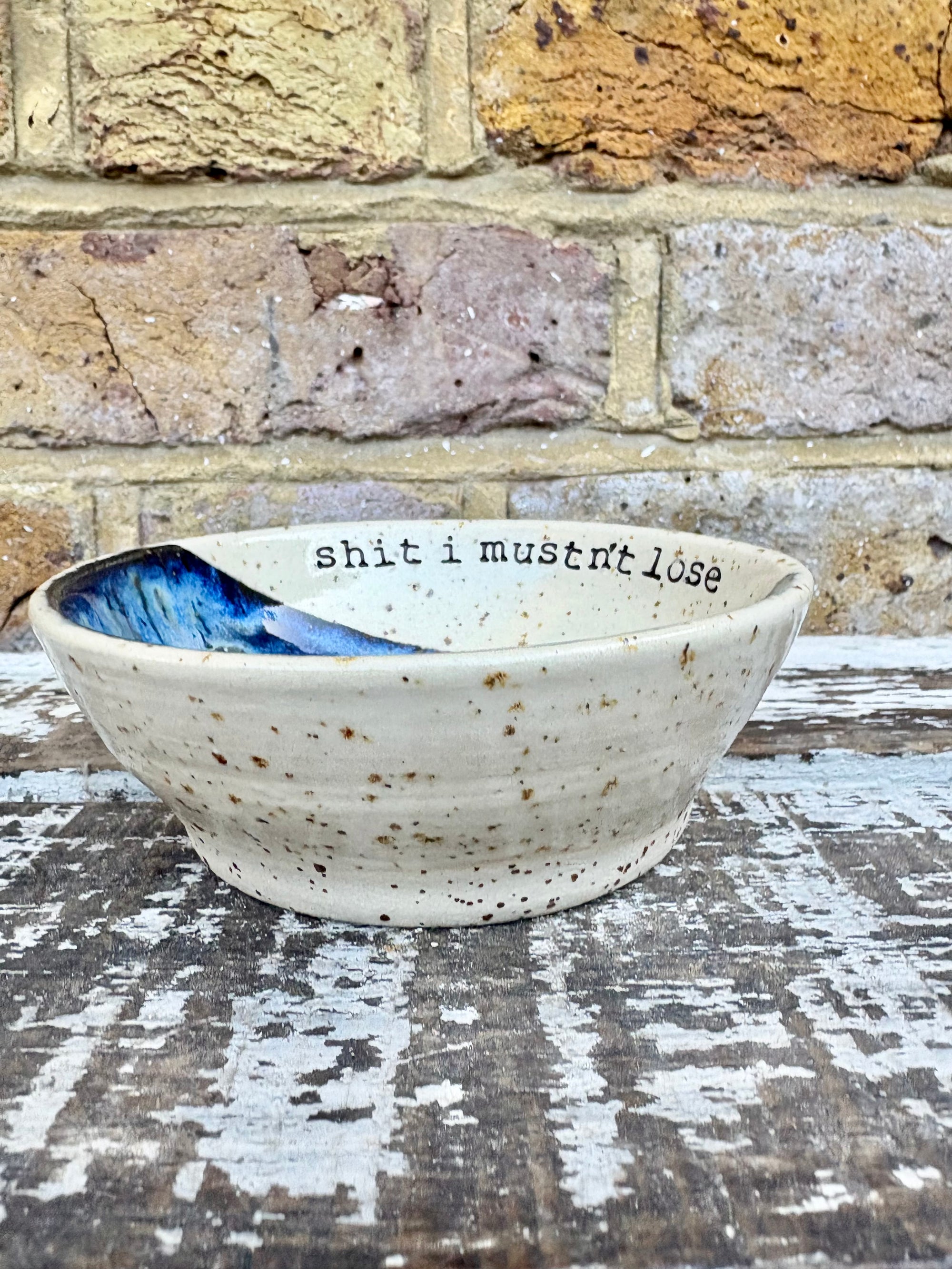 “shit I mustn't lose" trinket dish (antique blue)