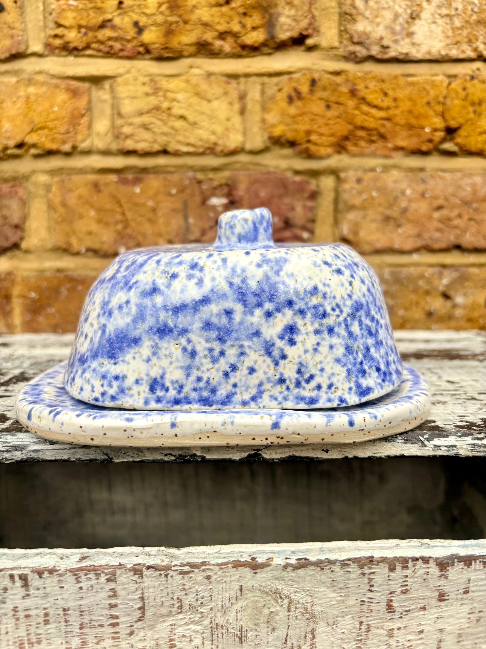Butter Dish (butter slut, speckle blue)