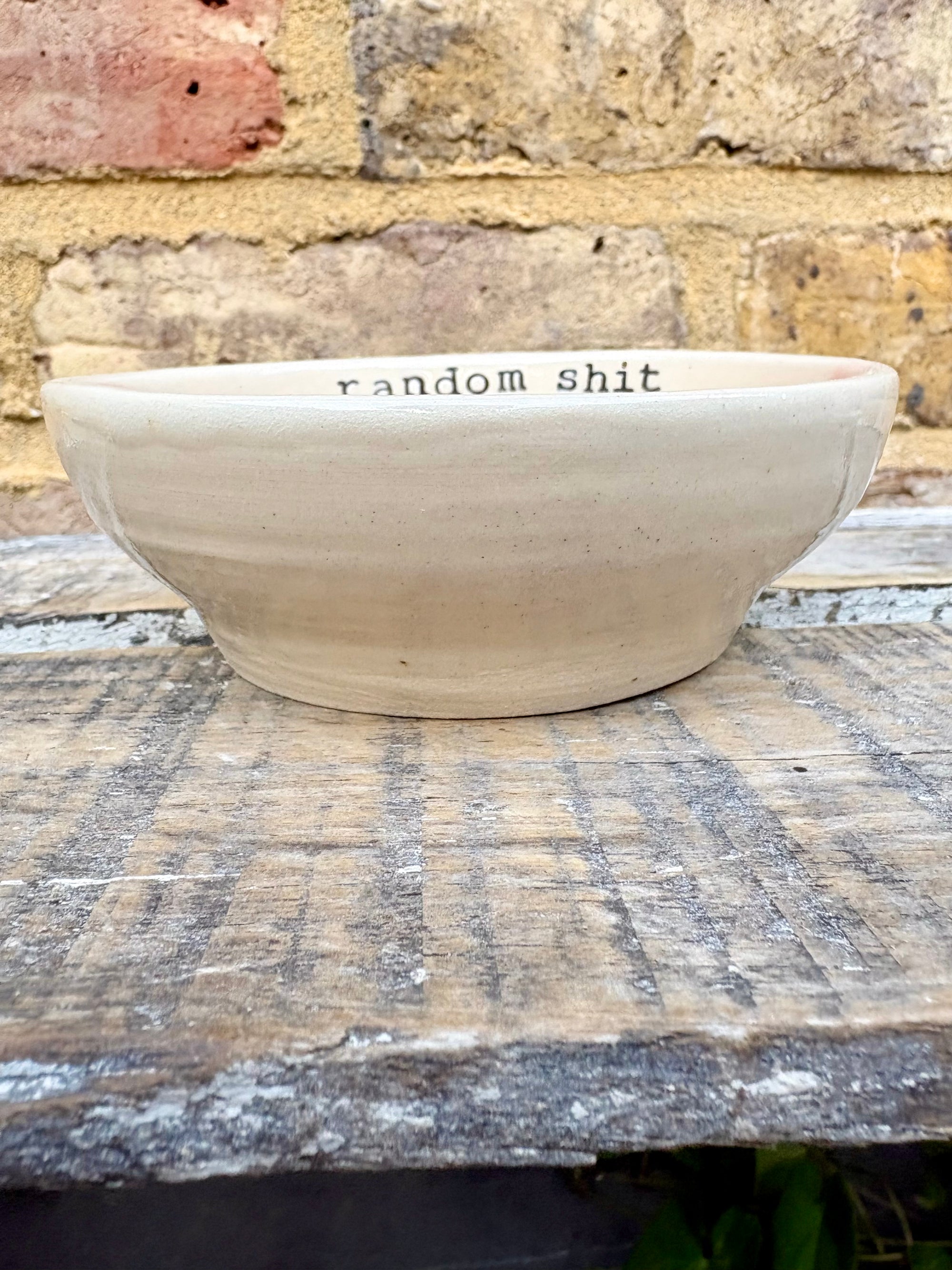 "random shit" trinket dish (pink speckle)