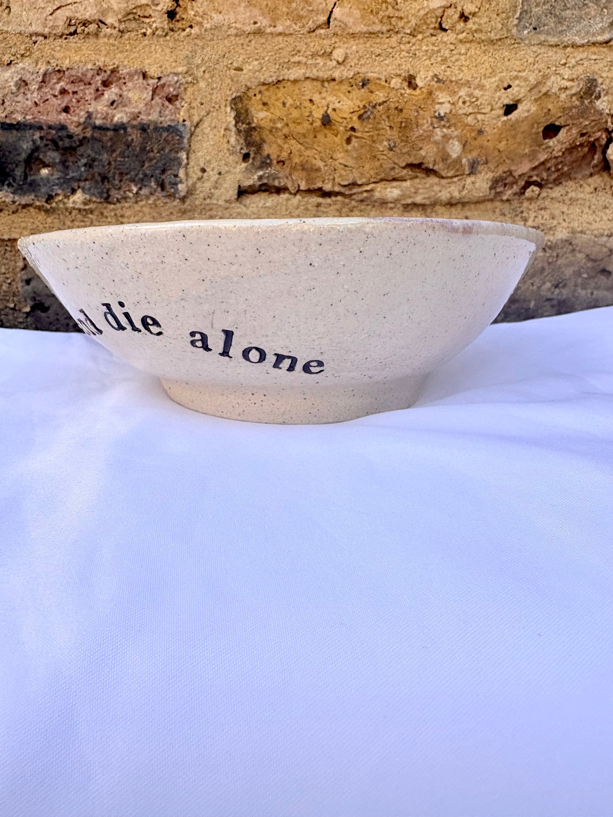 "live, laugh, love...or despair and die alone" bowl (Lilac Dream)