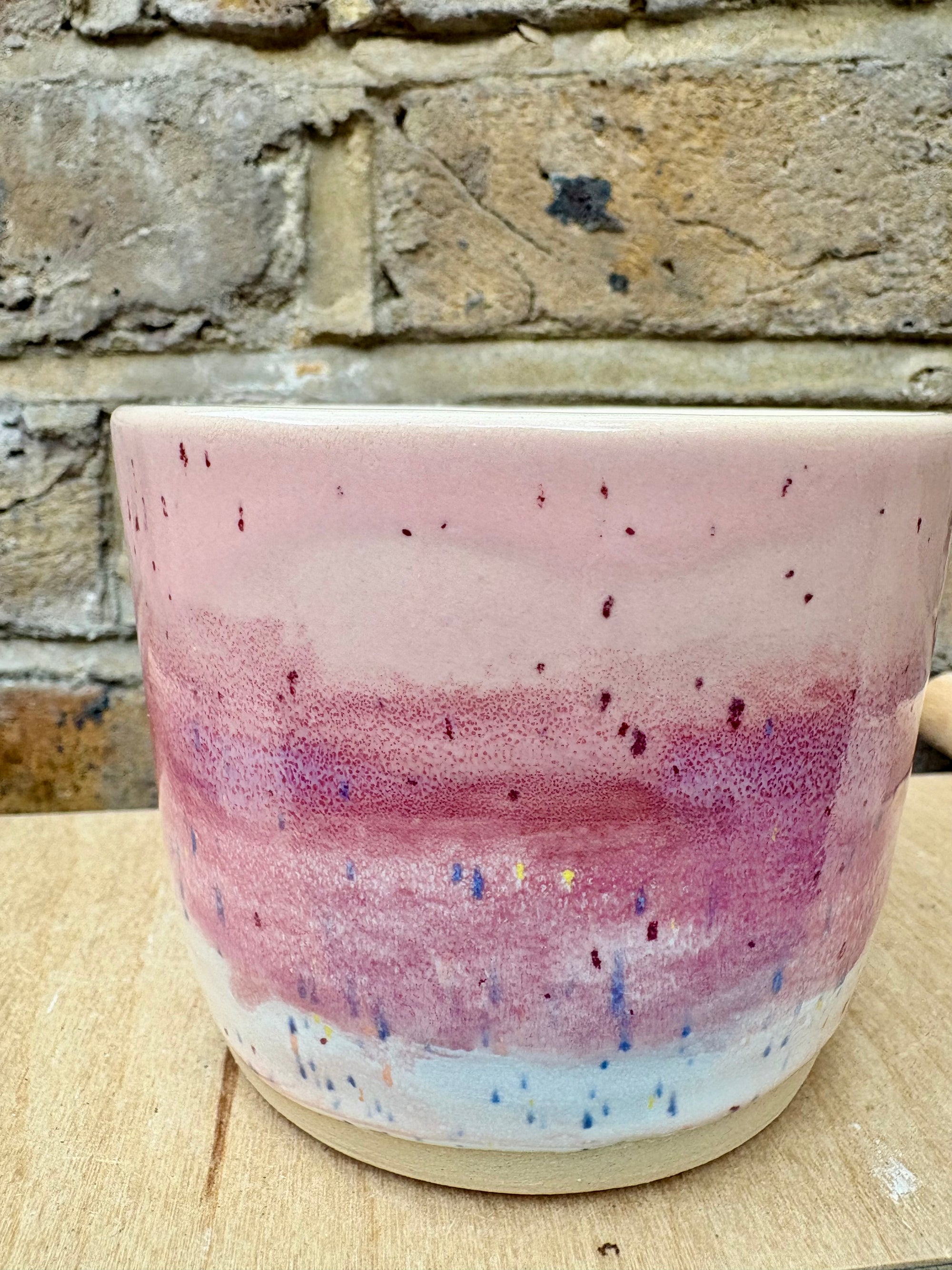 lights camera bitch smile mug (raspberry ripple)