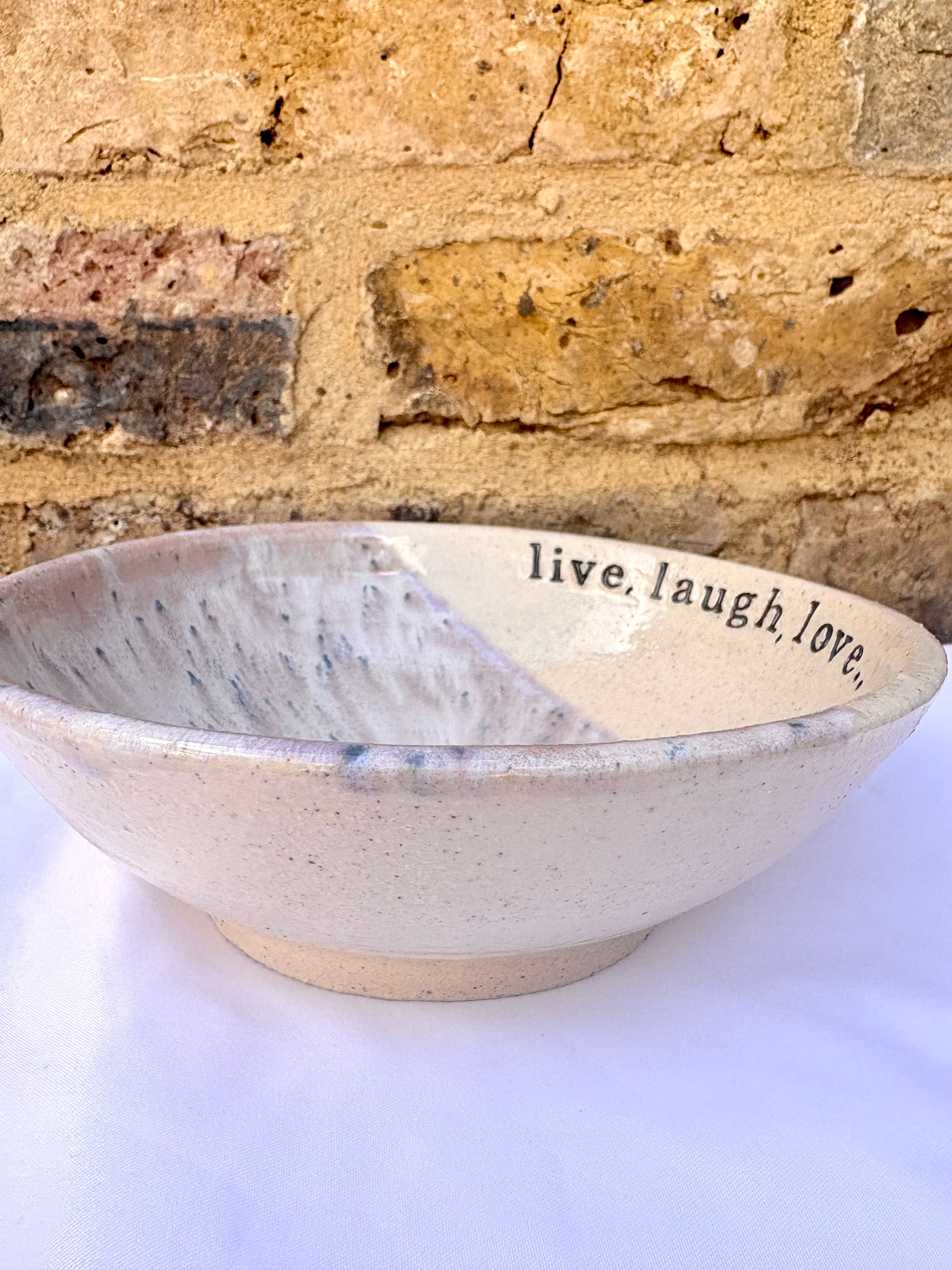 "live, laugh, love...or despair and die alone" bowl (Lilac Dream)