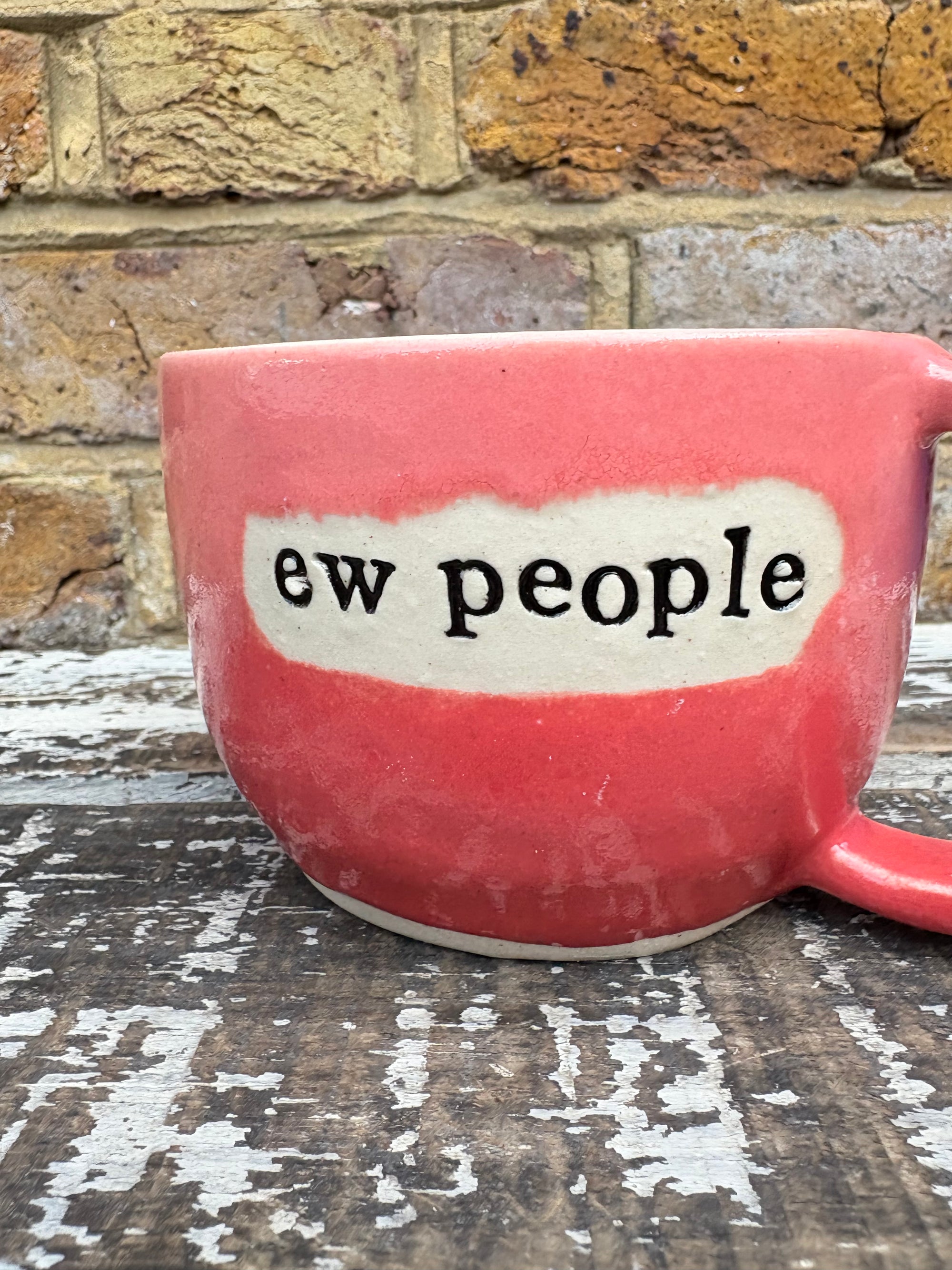"ew, people" mug (Pink)