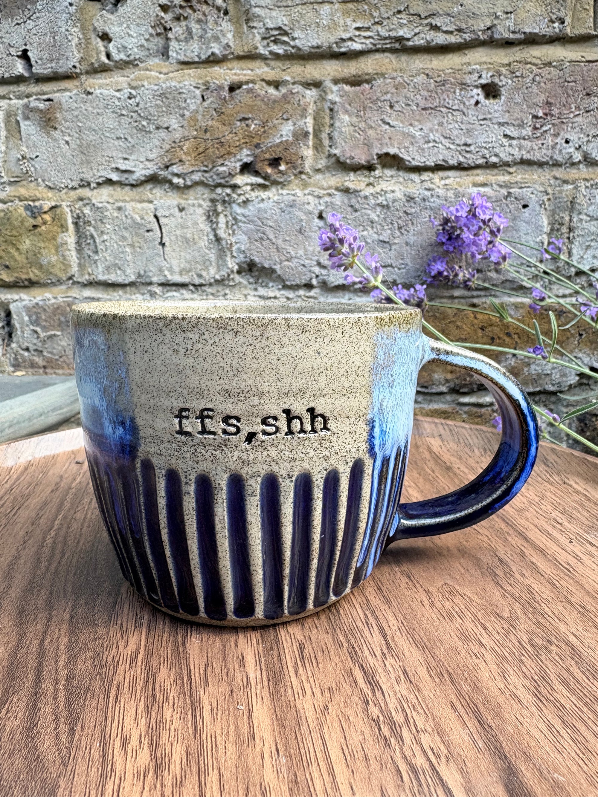 “Ffs, shh" mug (300ml, blues)