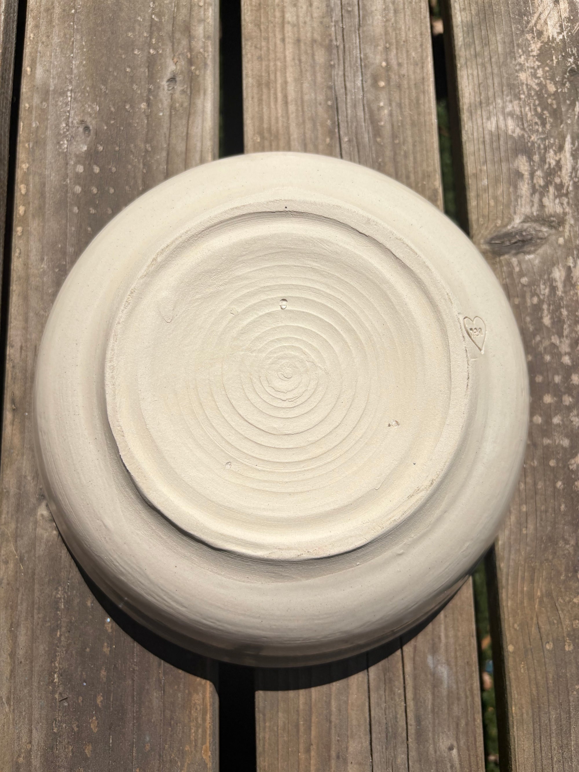 “eat, drink and fuck off by 9pm"  round salad/pasta bowl (pastels, cream clay)