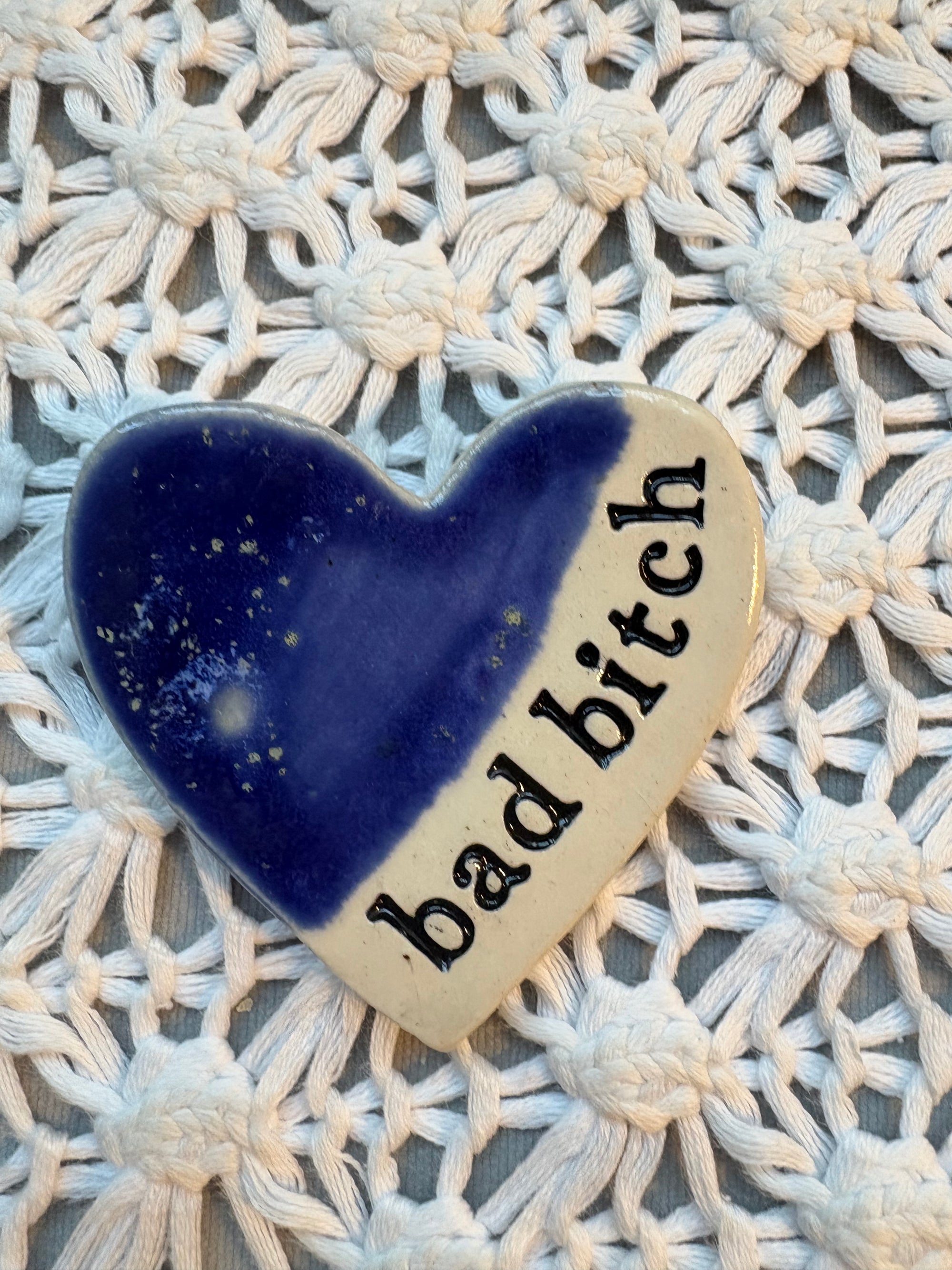 “bad bitch" magnet (blue speckles)