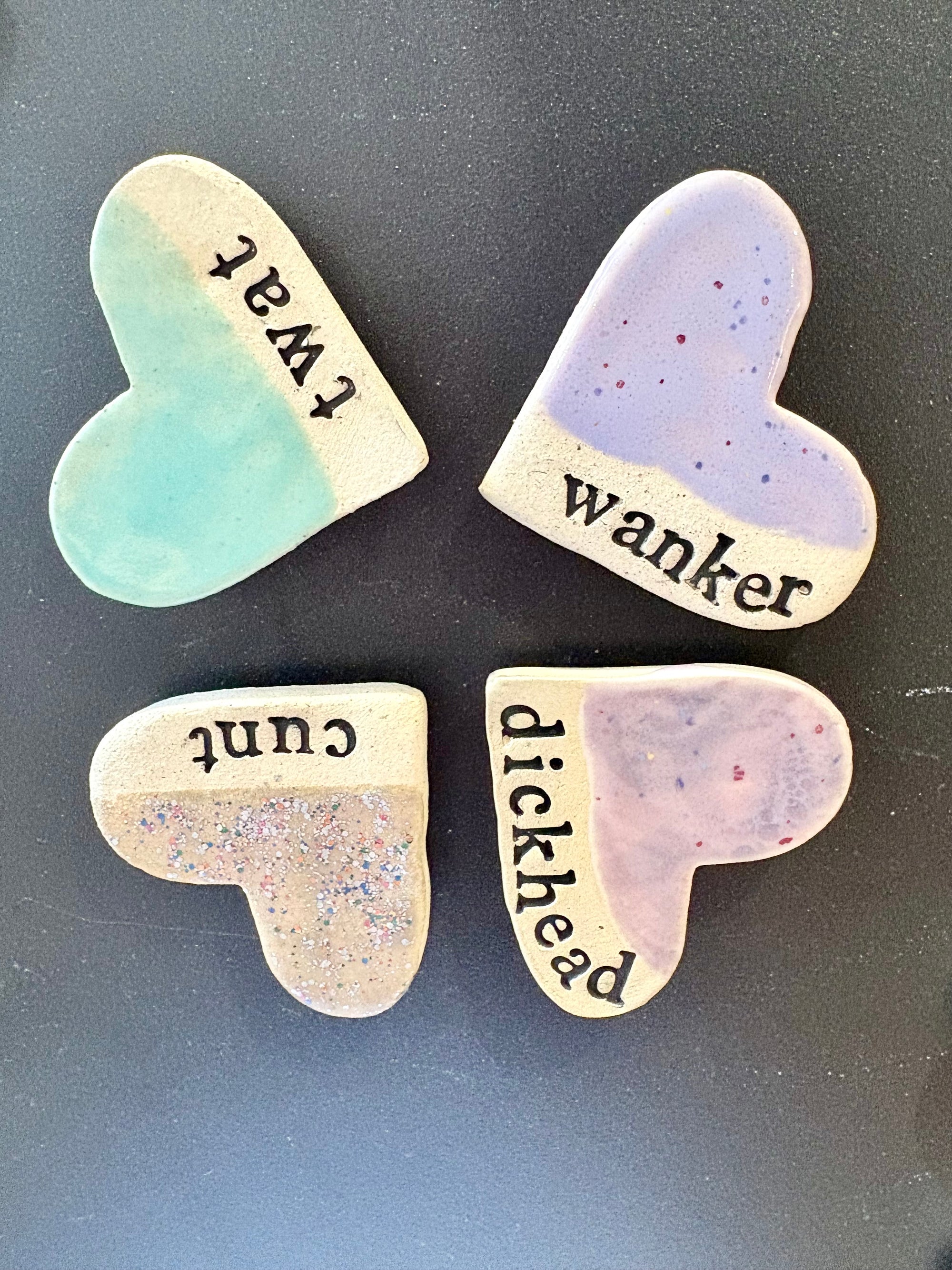 Sweary Magnet Set (4 medium sized heart shaped magnets)