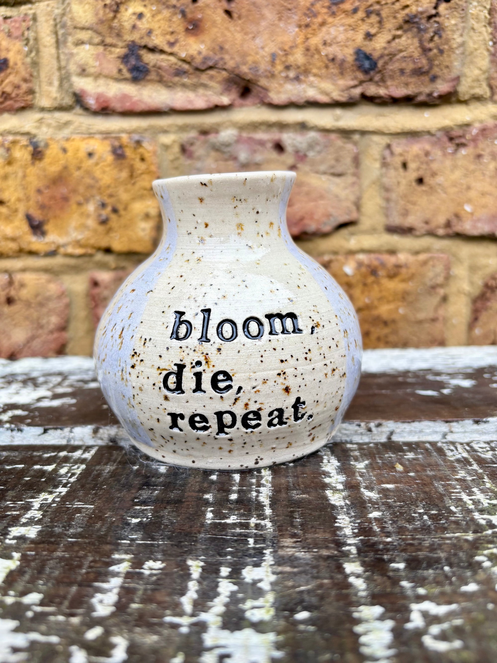 "bloom, die, repeat" chubby vase (lilac stripe)