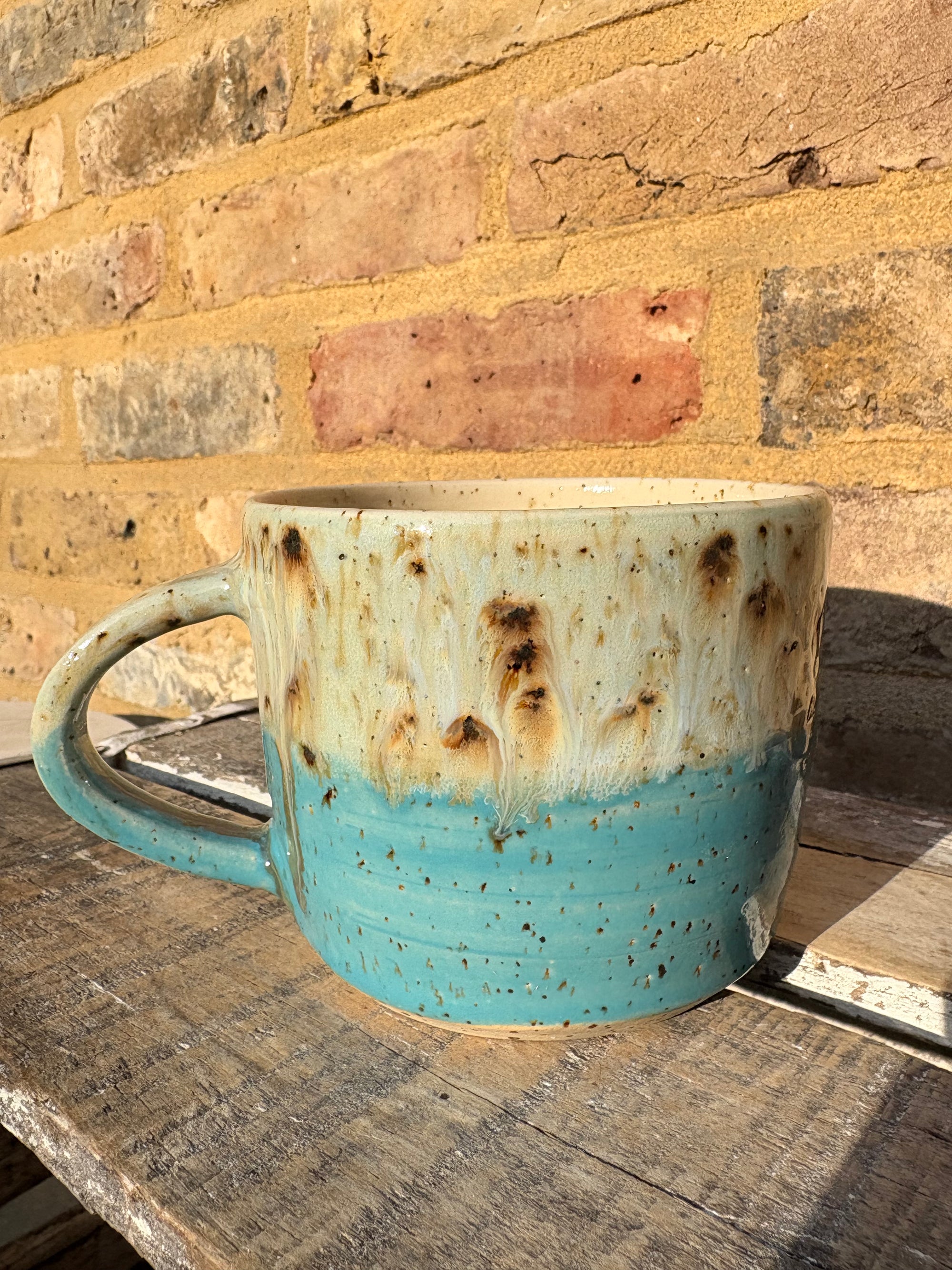 "reach out circle back deep dive touch base drill down” mug (turquoise)
