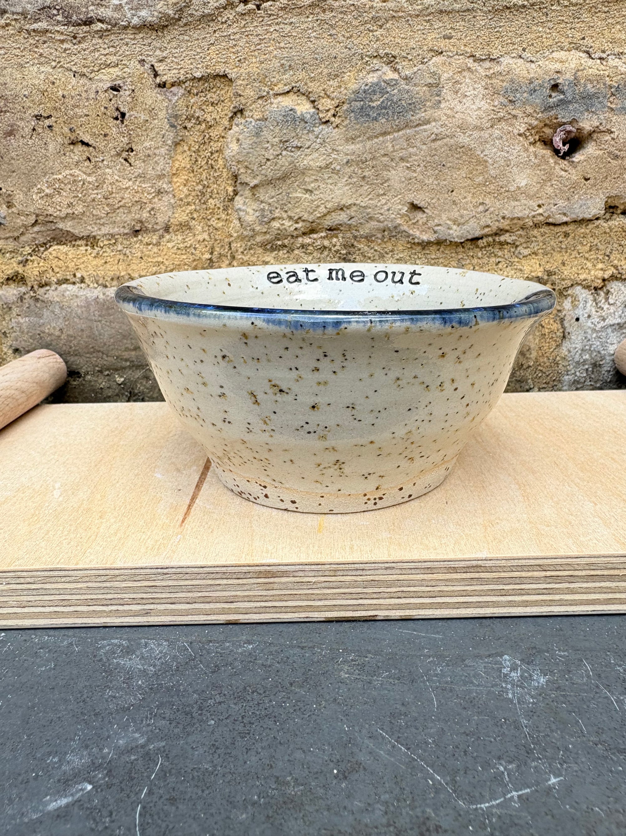 "eat me out" snack bowl (dark night sky)