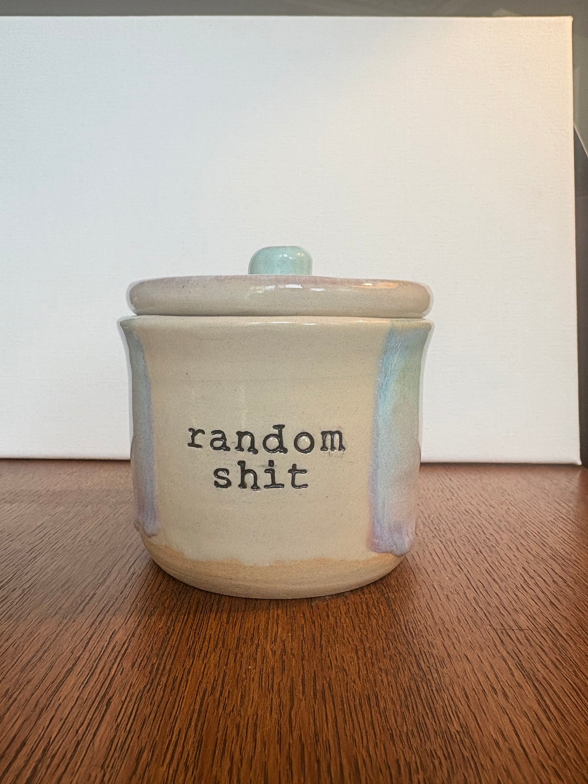 "random shit" lidded pot (oyster pink)