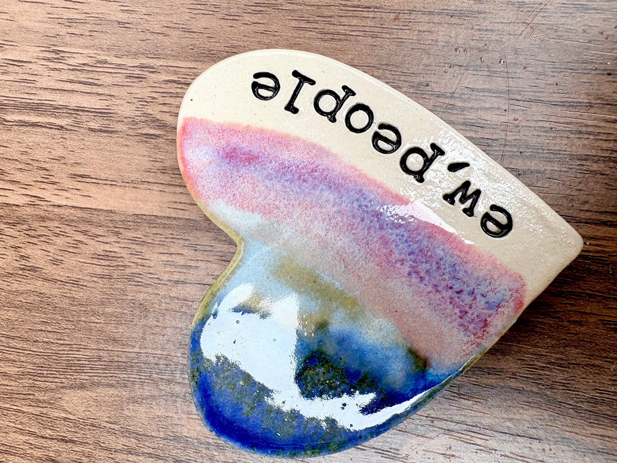 “ew, people" magnet (pink night sky, large)