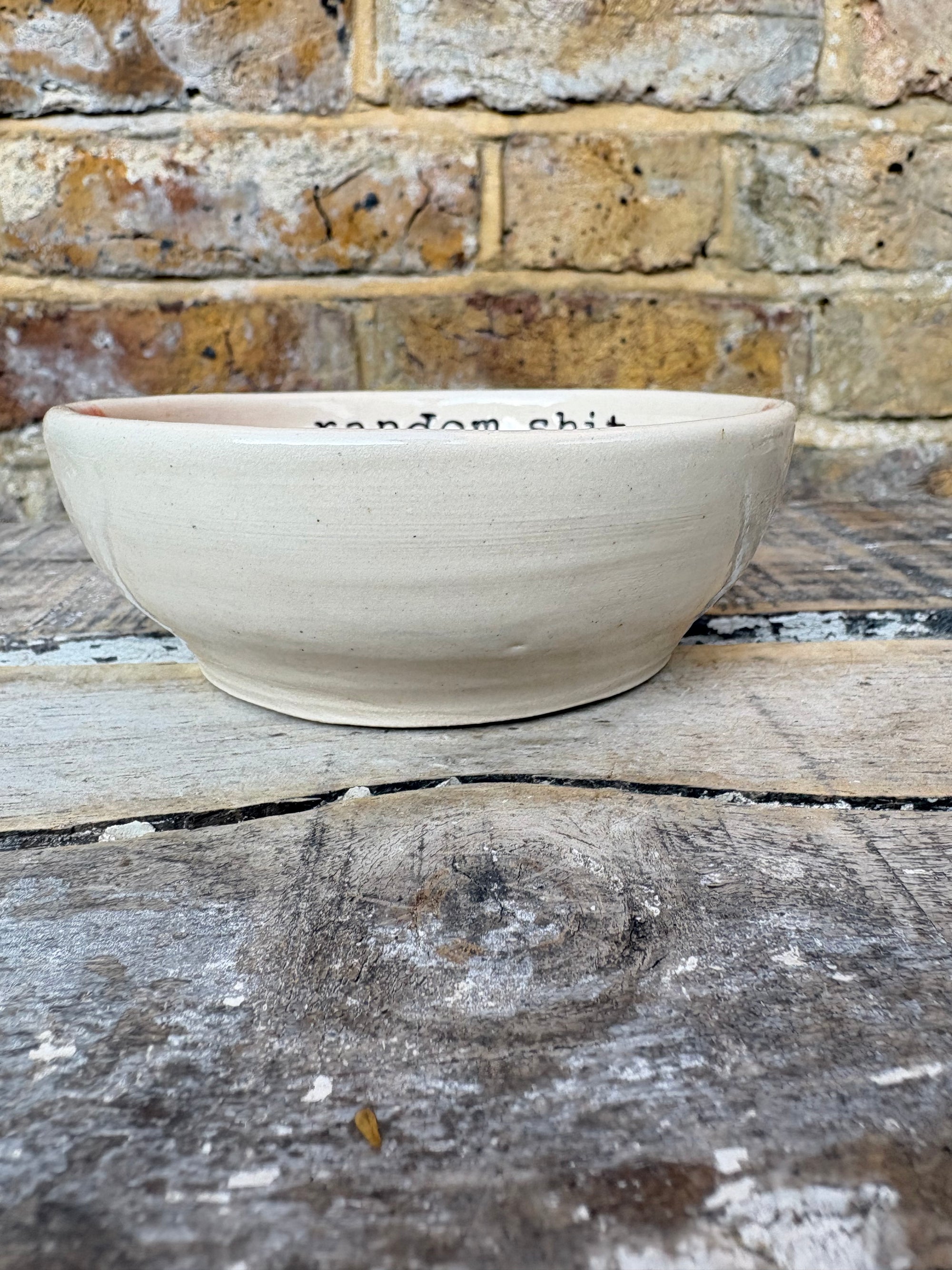 "random shit" trinket dish (pink, cream)