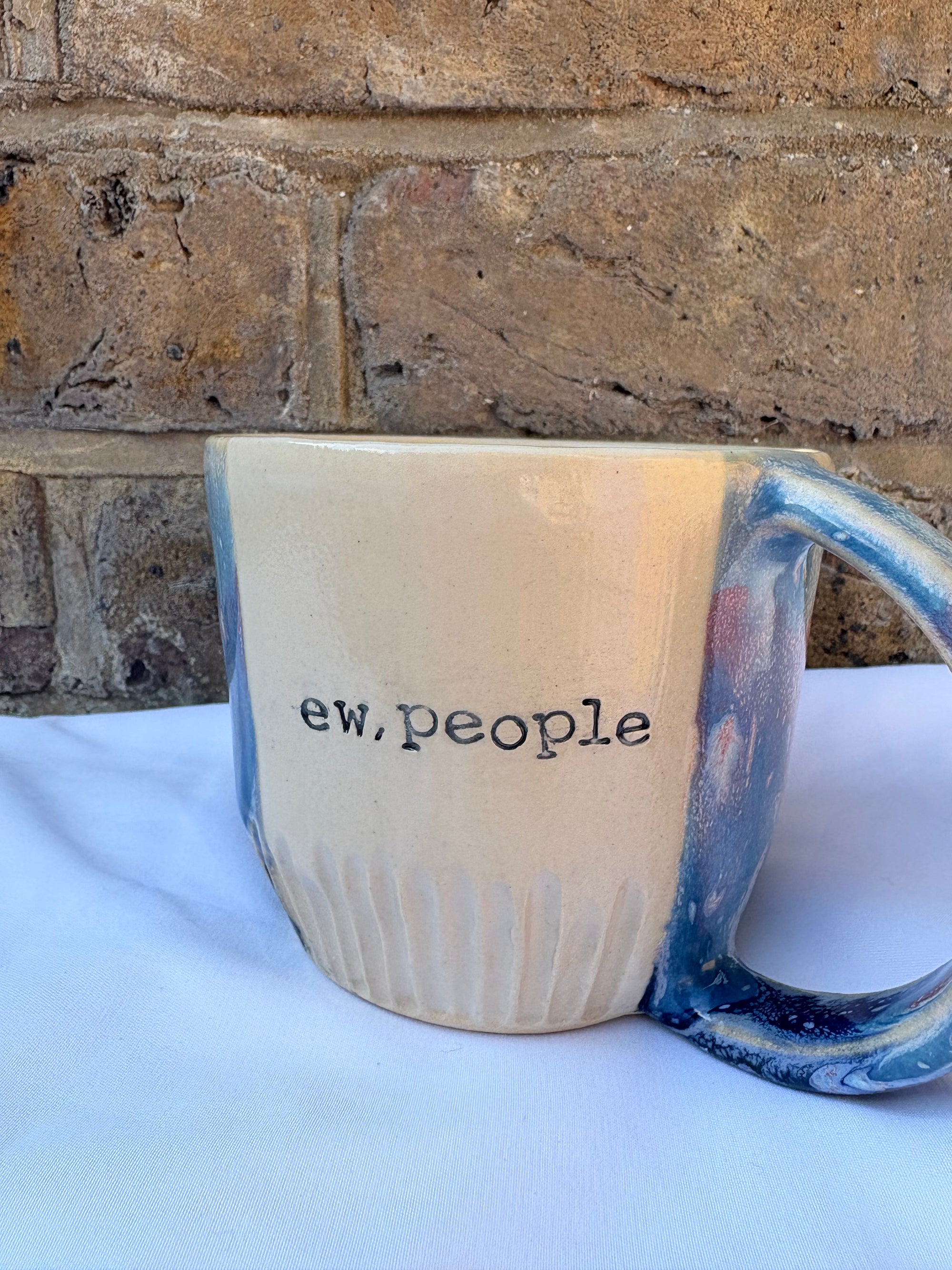 "ew, people" mug (Blue Night Sky)
