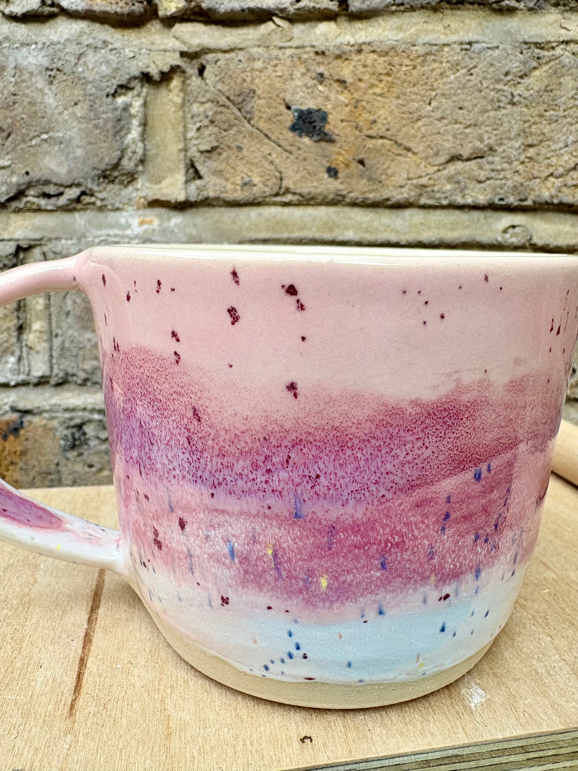 lights camera bitch smile mug (raspberry ripple)