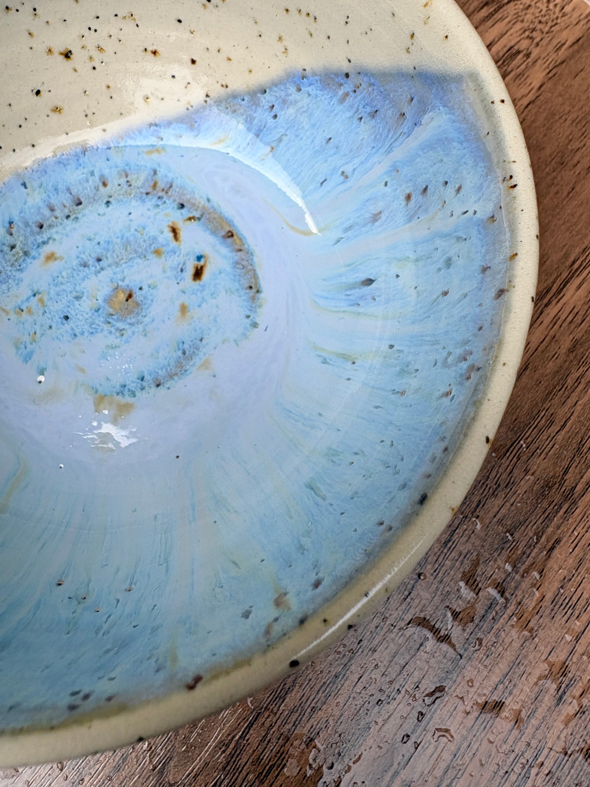 "random shit" trinket dish (light blue speckle)