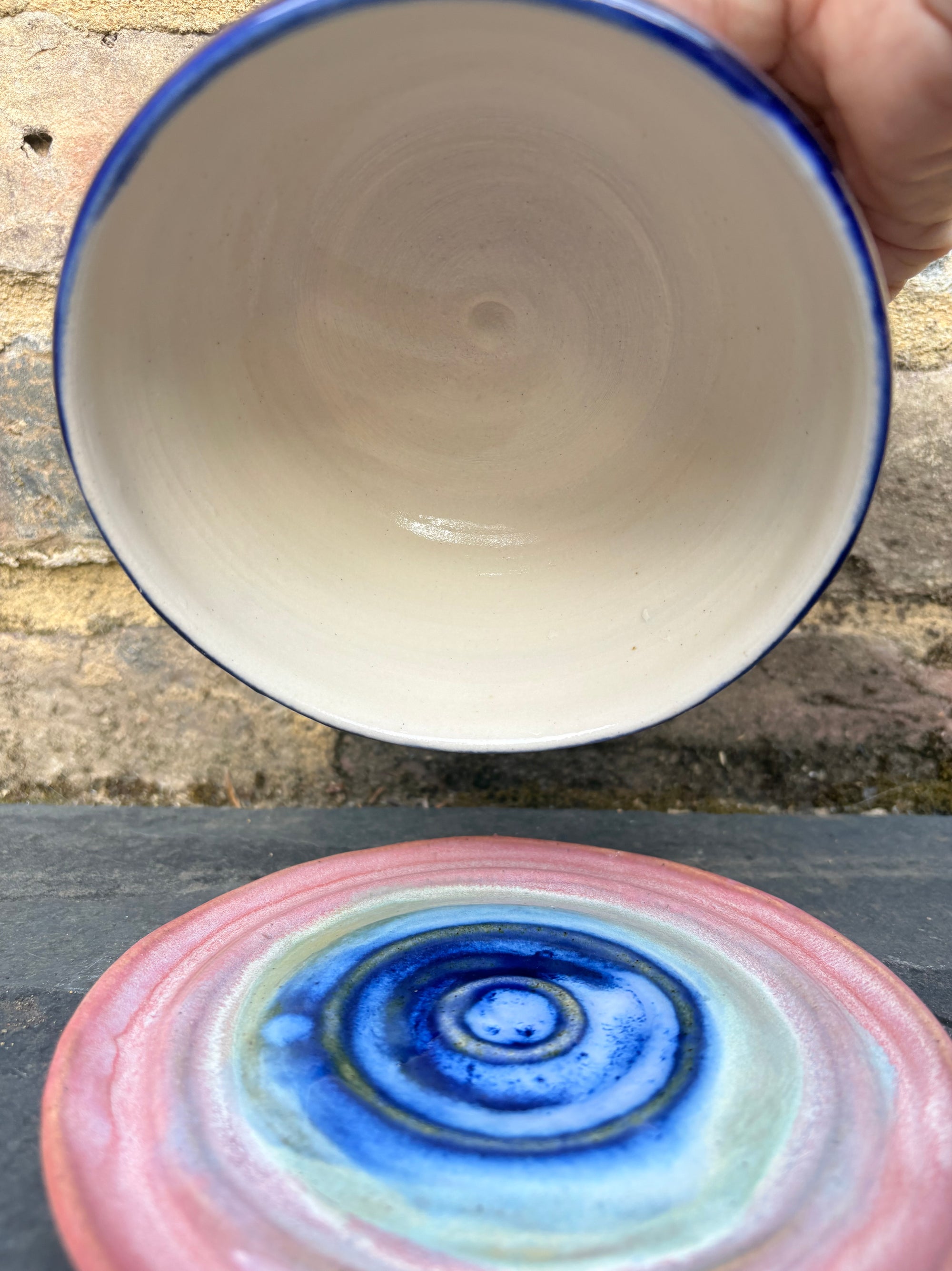 Butter Dish (butter slut, pink night sky, cream clay, knob)