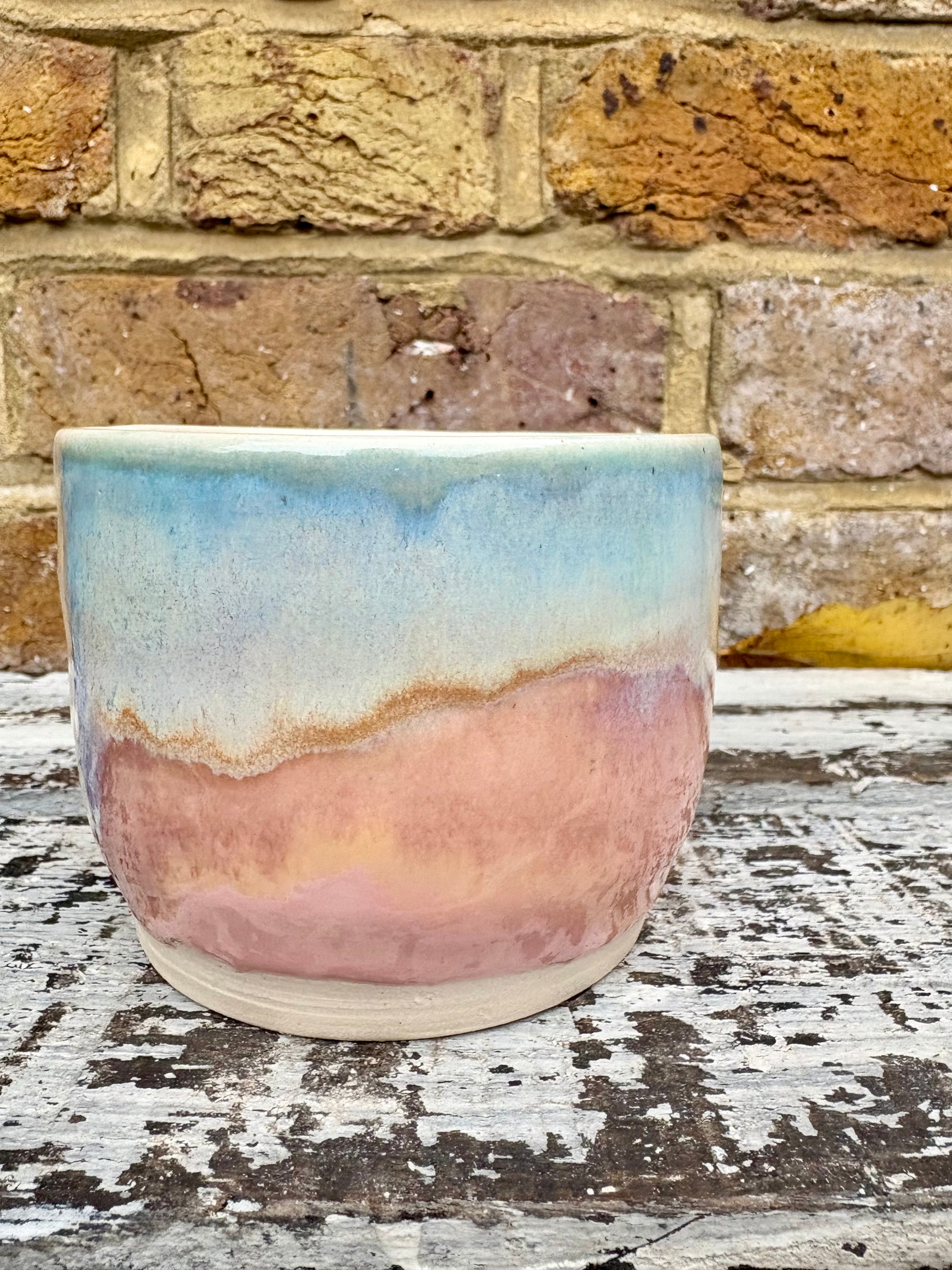 Small Talk Survivor mug (pinks and blue)