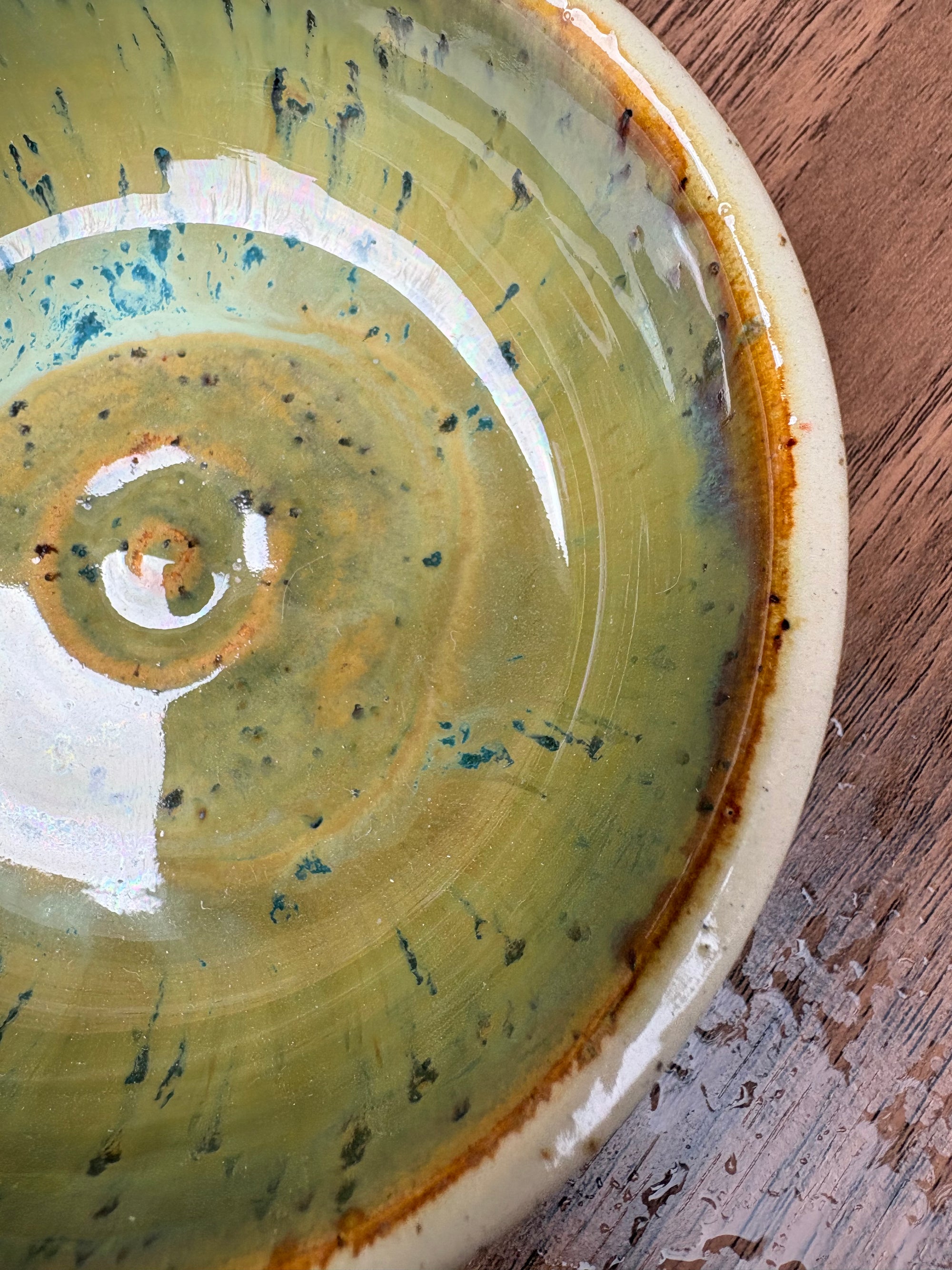 "random shit" trinket dish (green speckle)